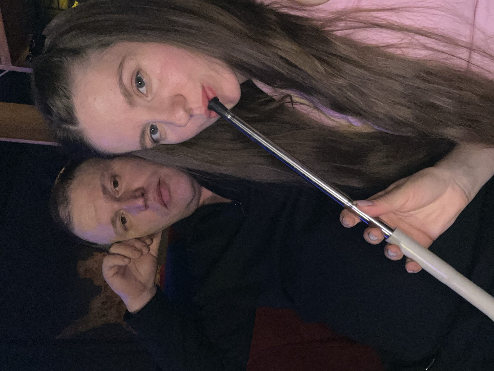 Couple enjoys evening at hookah lounge in Klin, Russia