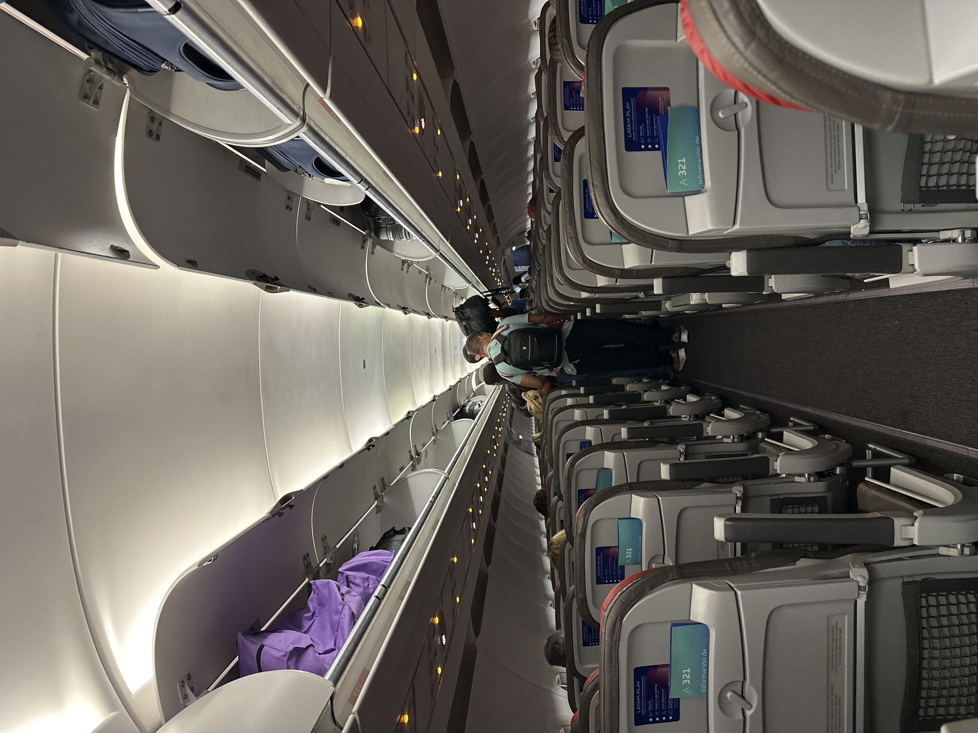 Quiet moments inside a plane at São Paulo's GRU airport