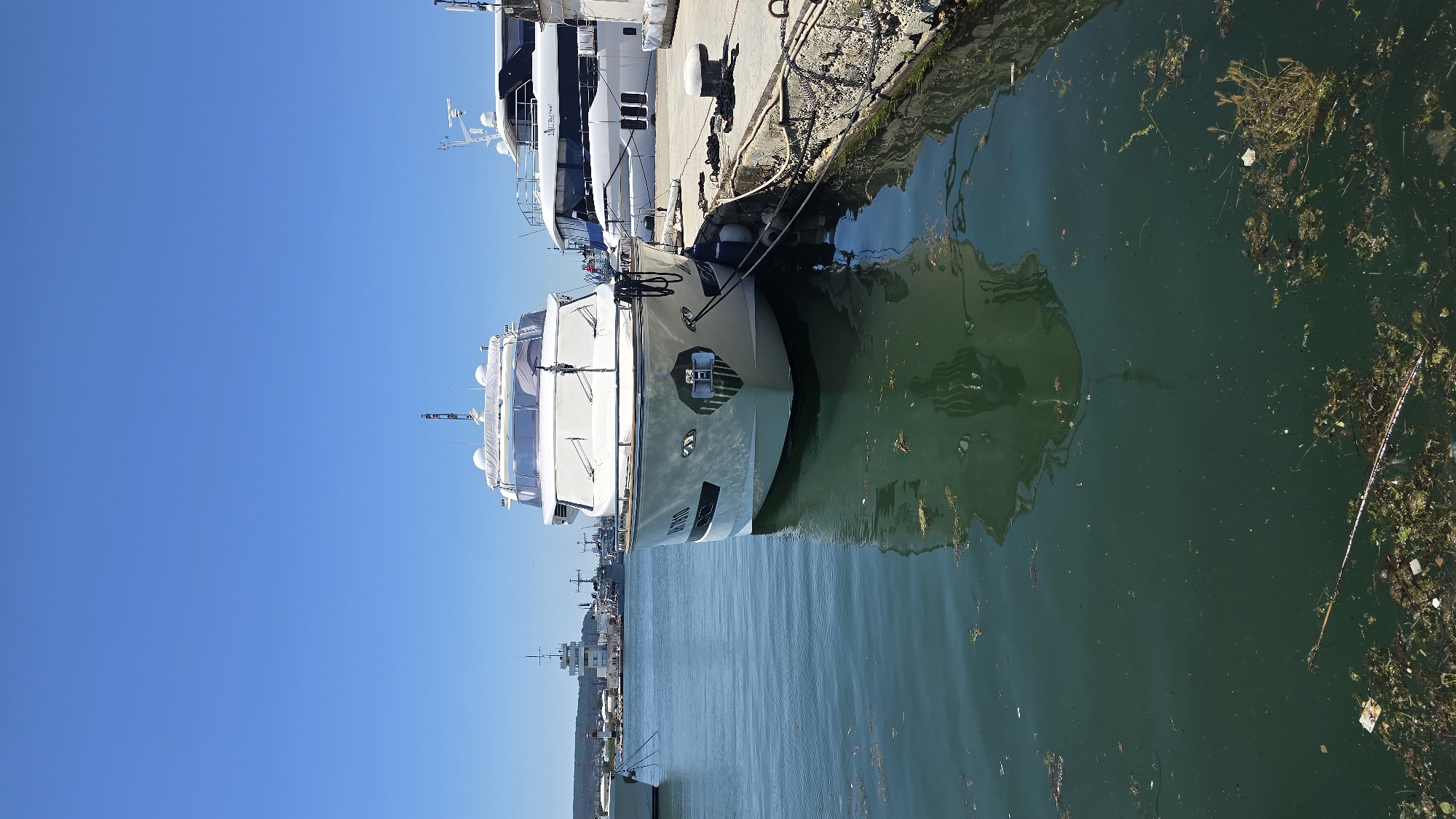 Morning harbor scenes documented around Varna port, Bulgaria