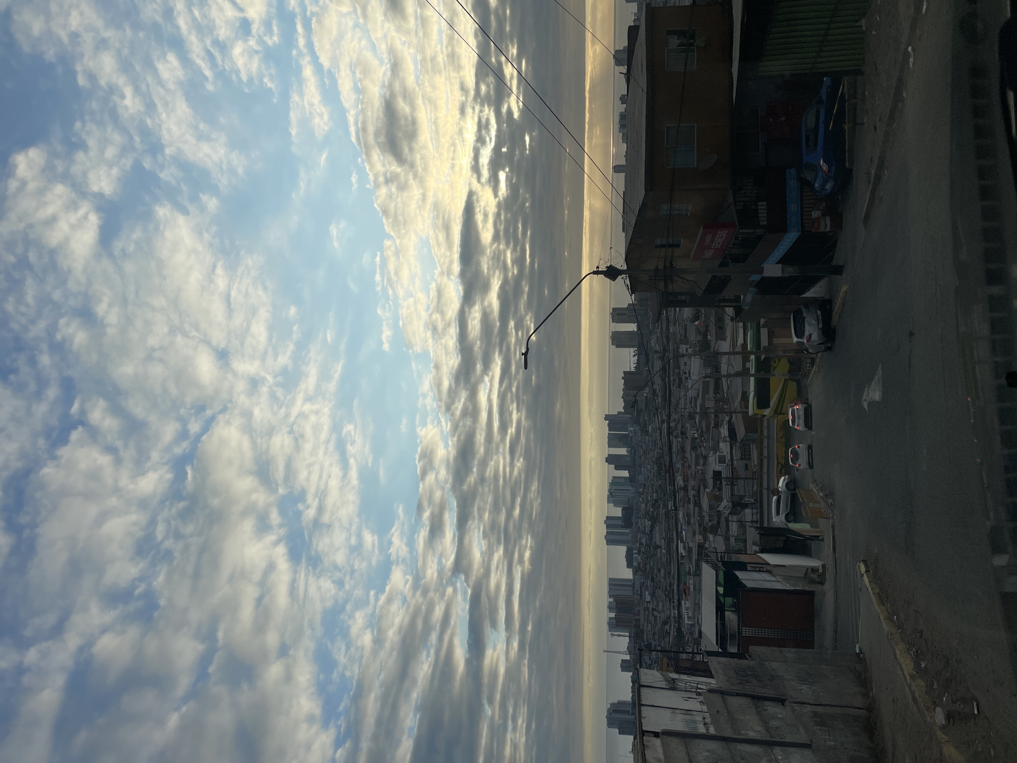 Evening skyscape captured from high vantage point in Iquique