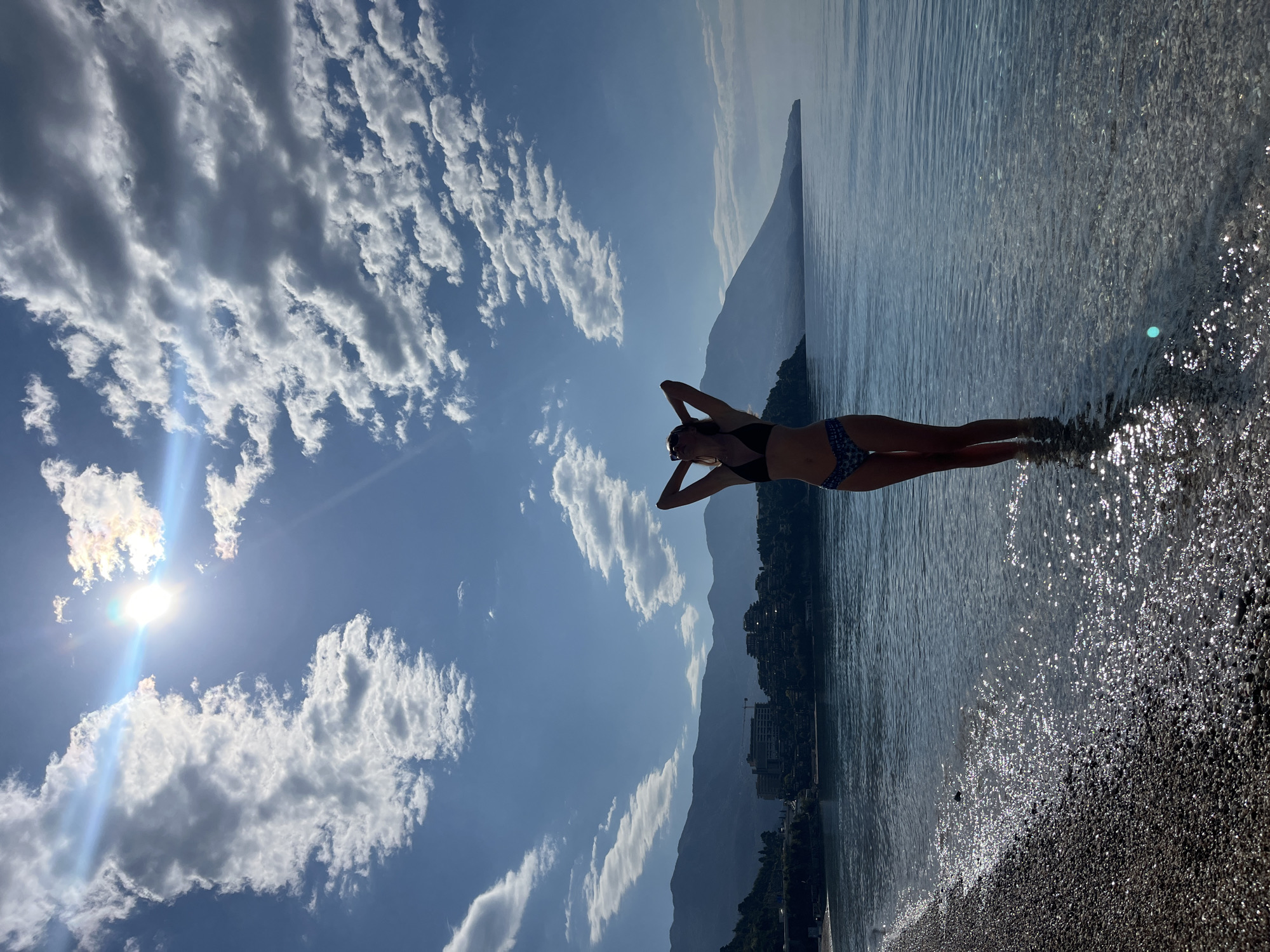 Woman's dawn beauty routine documented in Budva bathroom