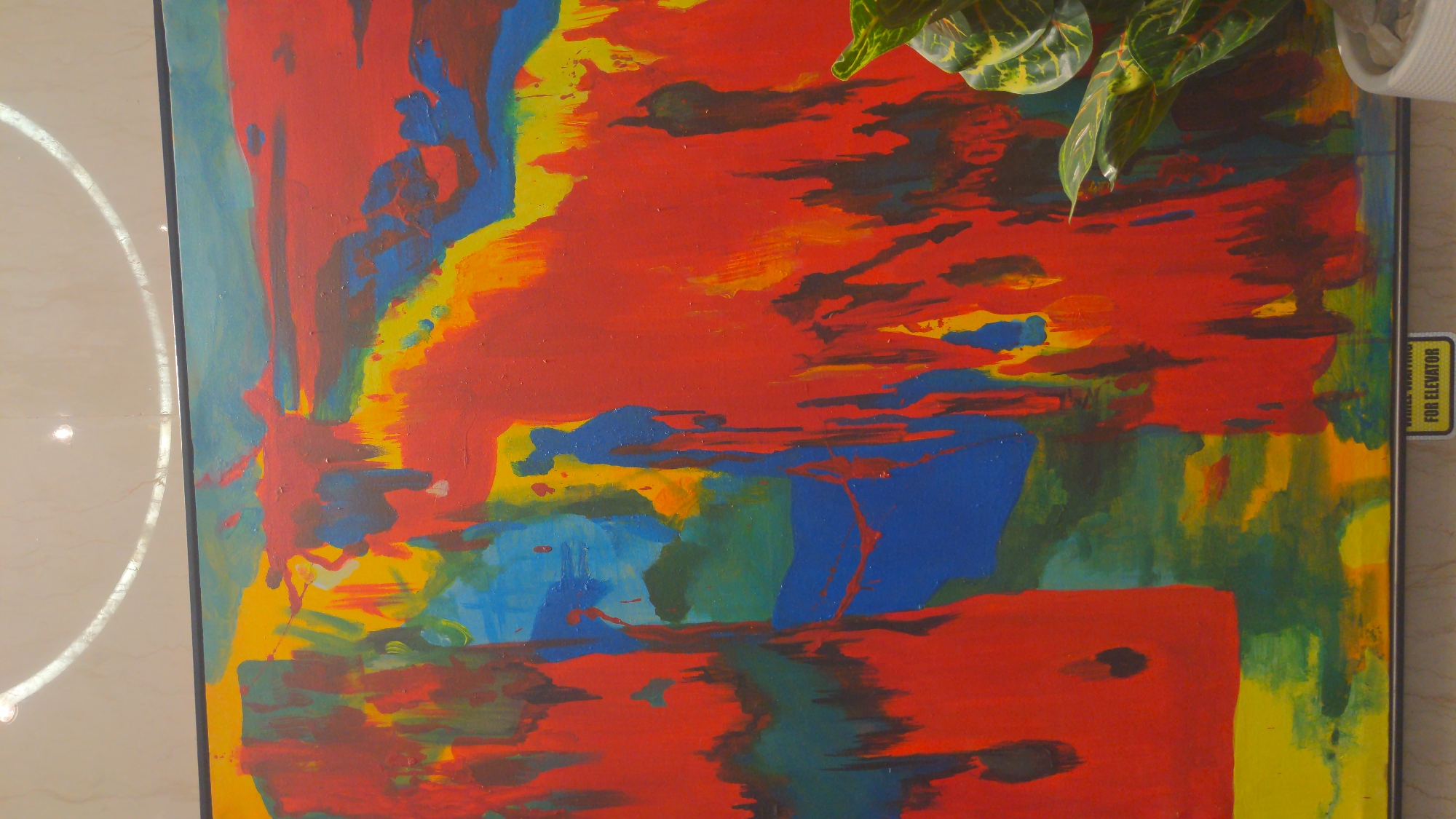 Abstract artwork displayed in modern Abuja interior space