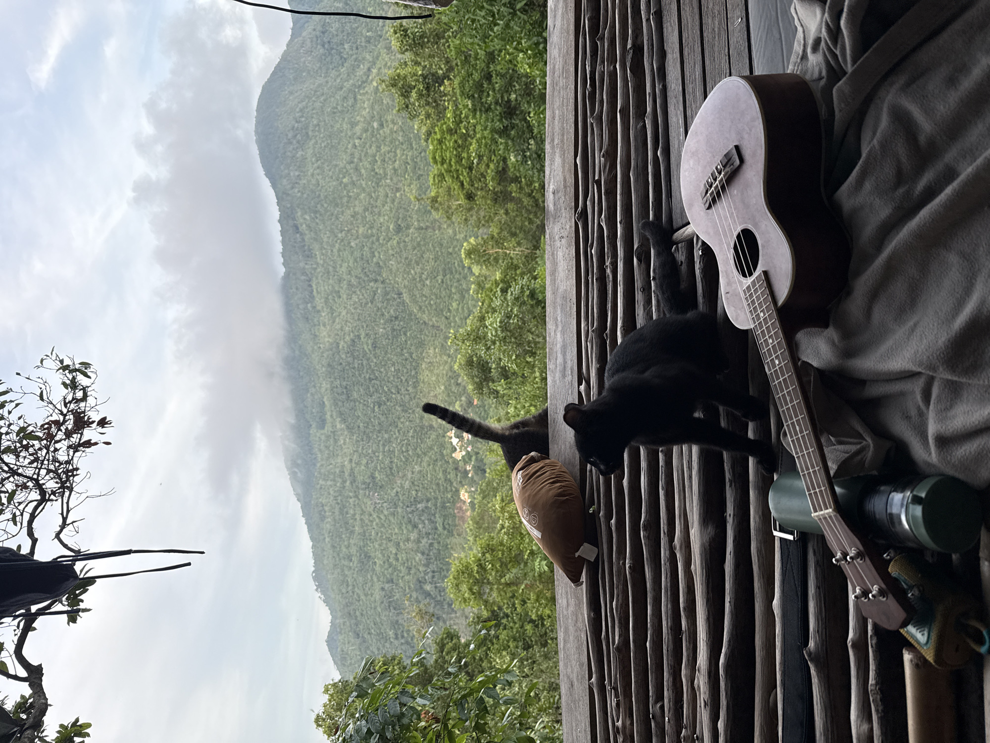 Makeshift mountain camp documented in rural Thailand