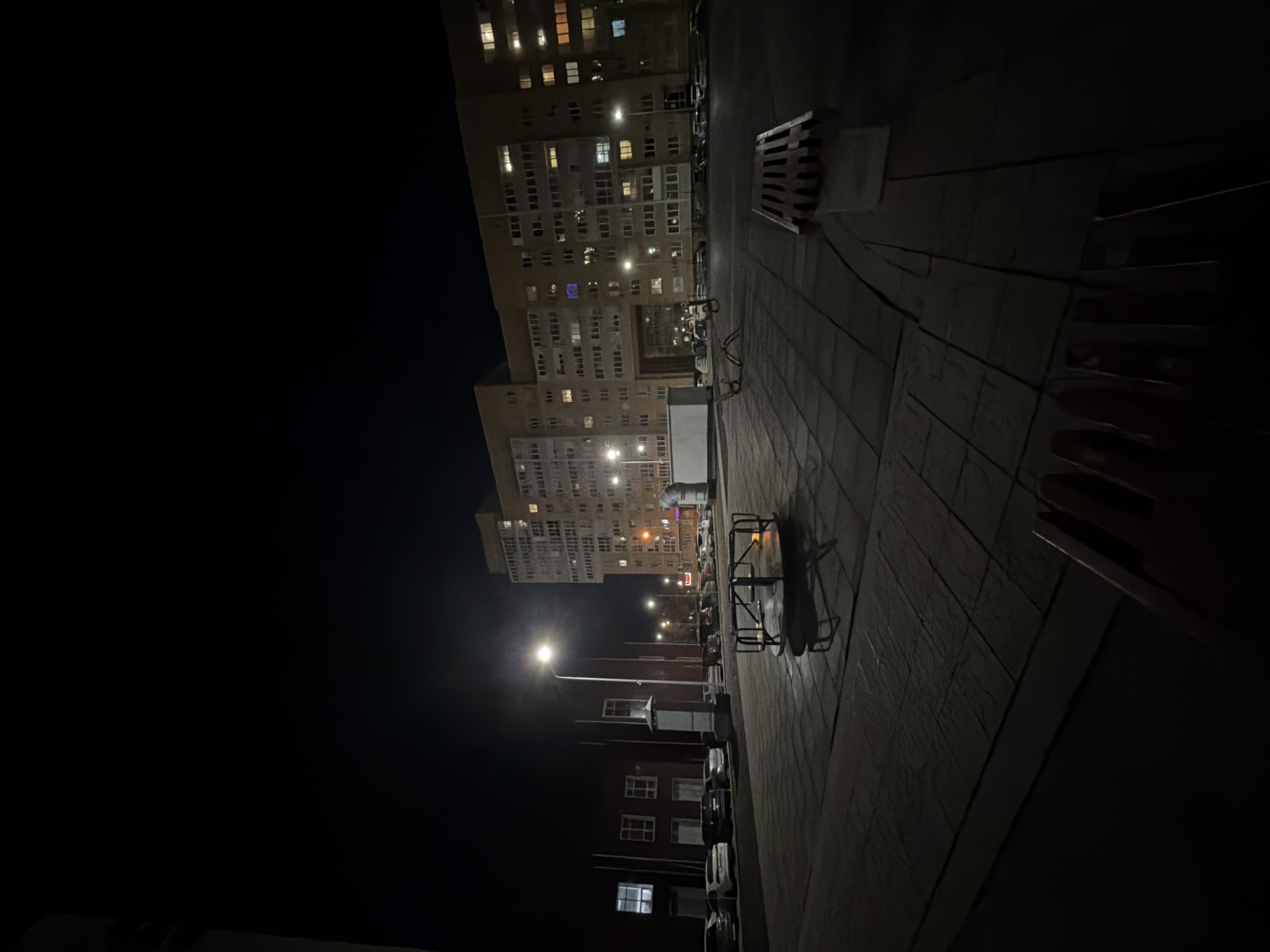 Nighttime residential building captured in Orenburg, Russia