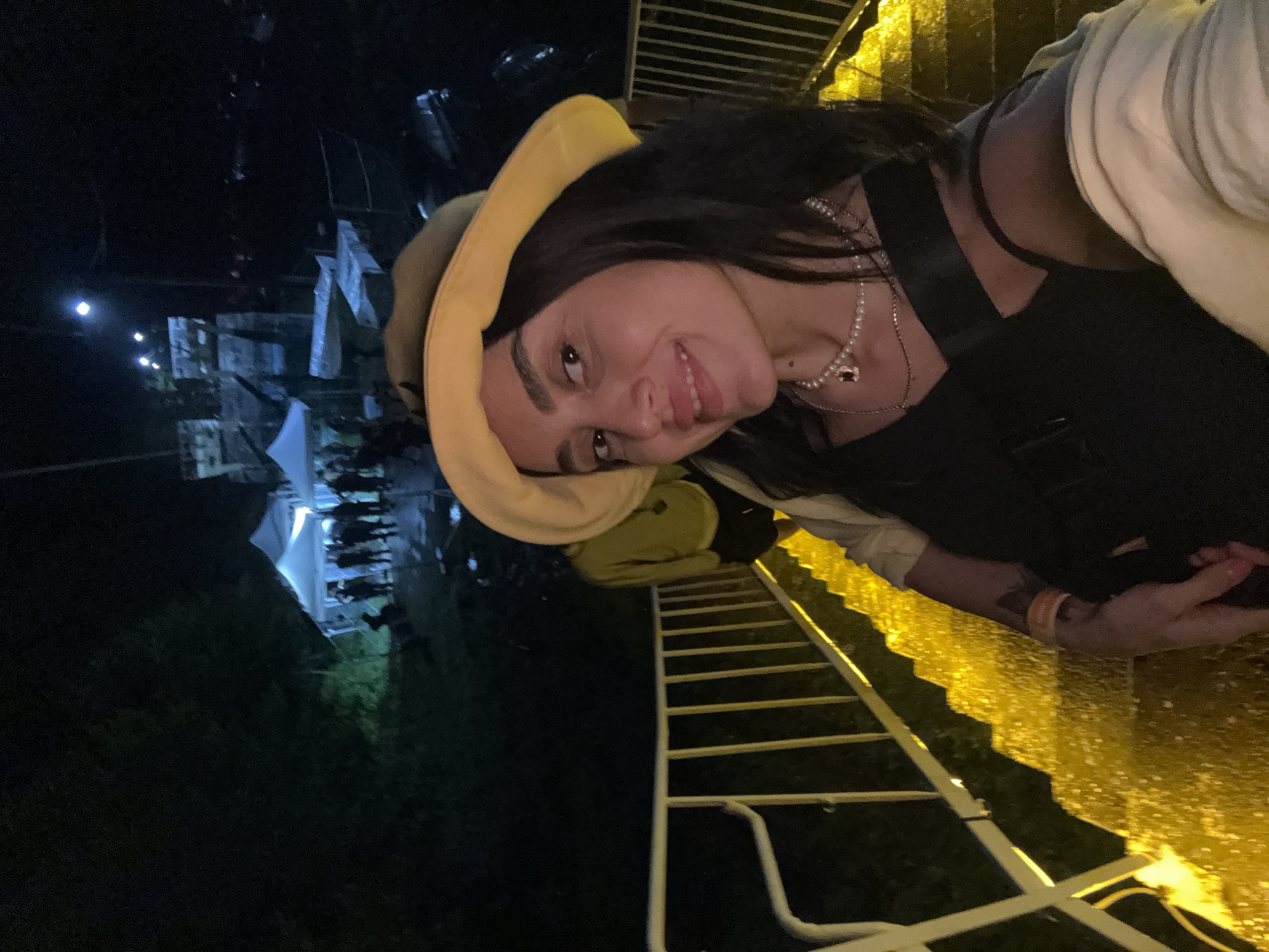 Late-night stop on Poti's lit suspension bridge
