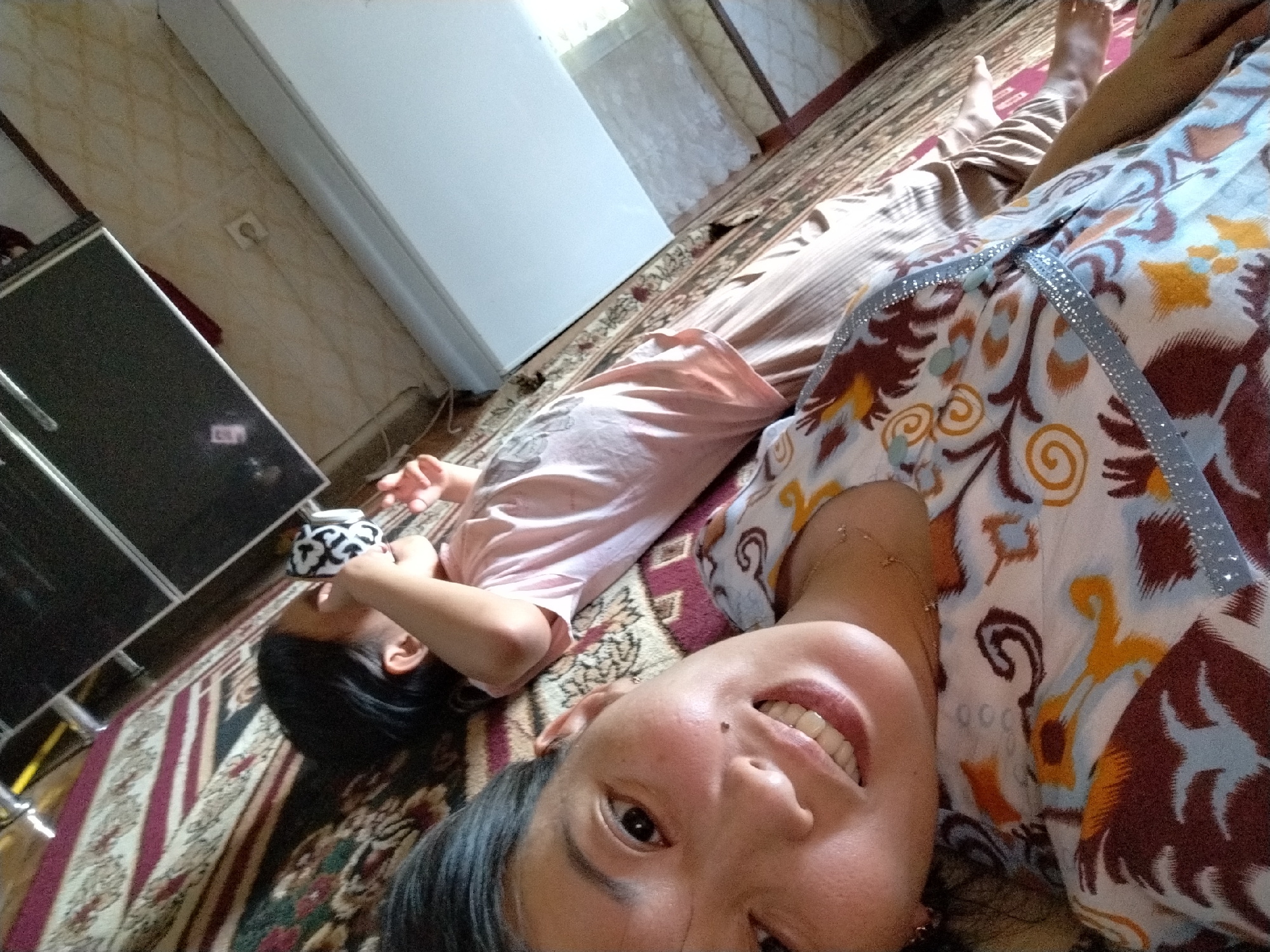 Rural family life documented in Uzbekistan village morning