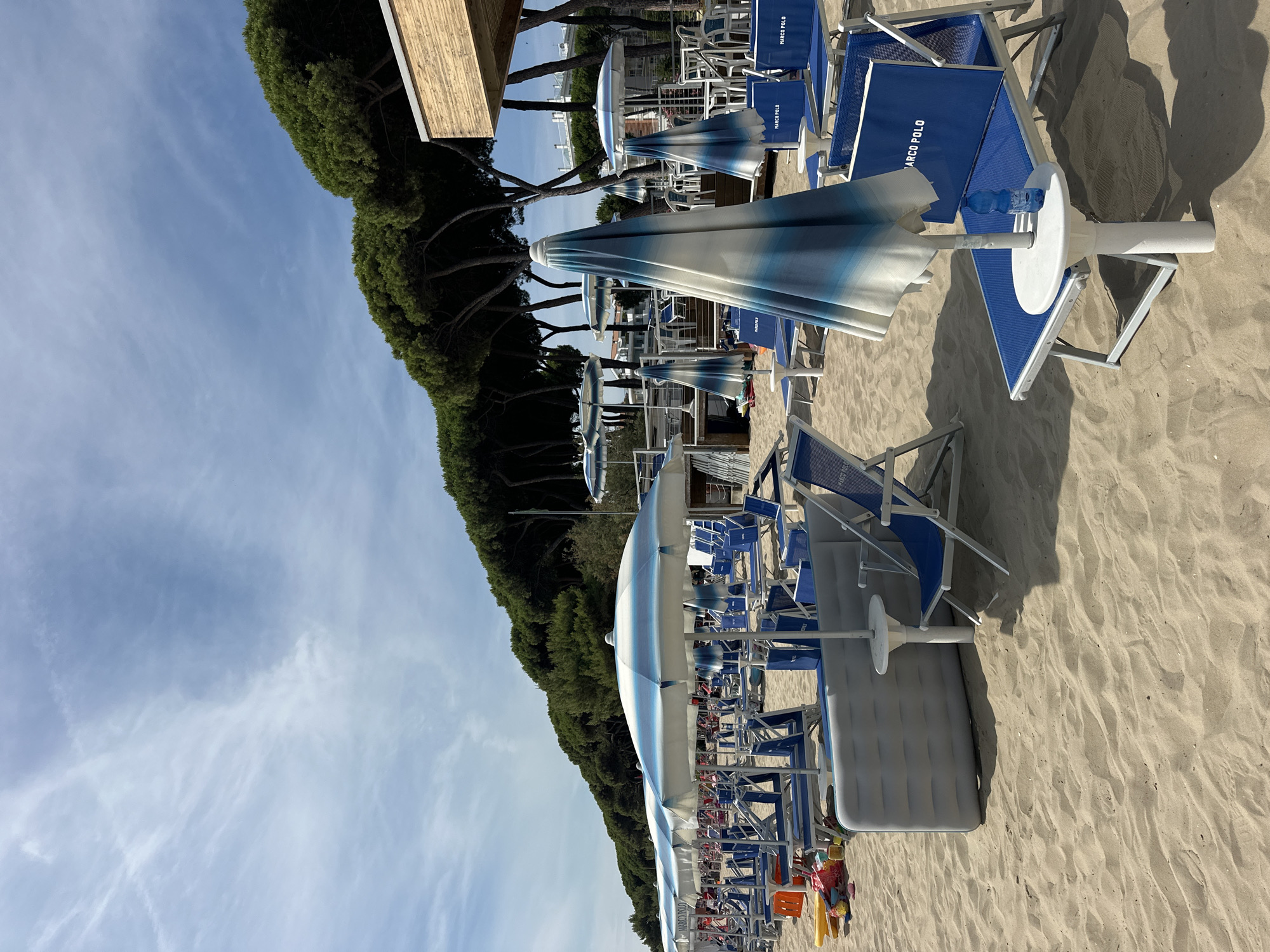 Quiet summer morning on the Pineto beachfront, Adriatic coast