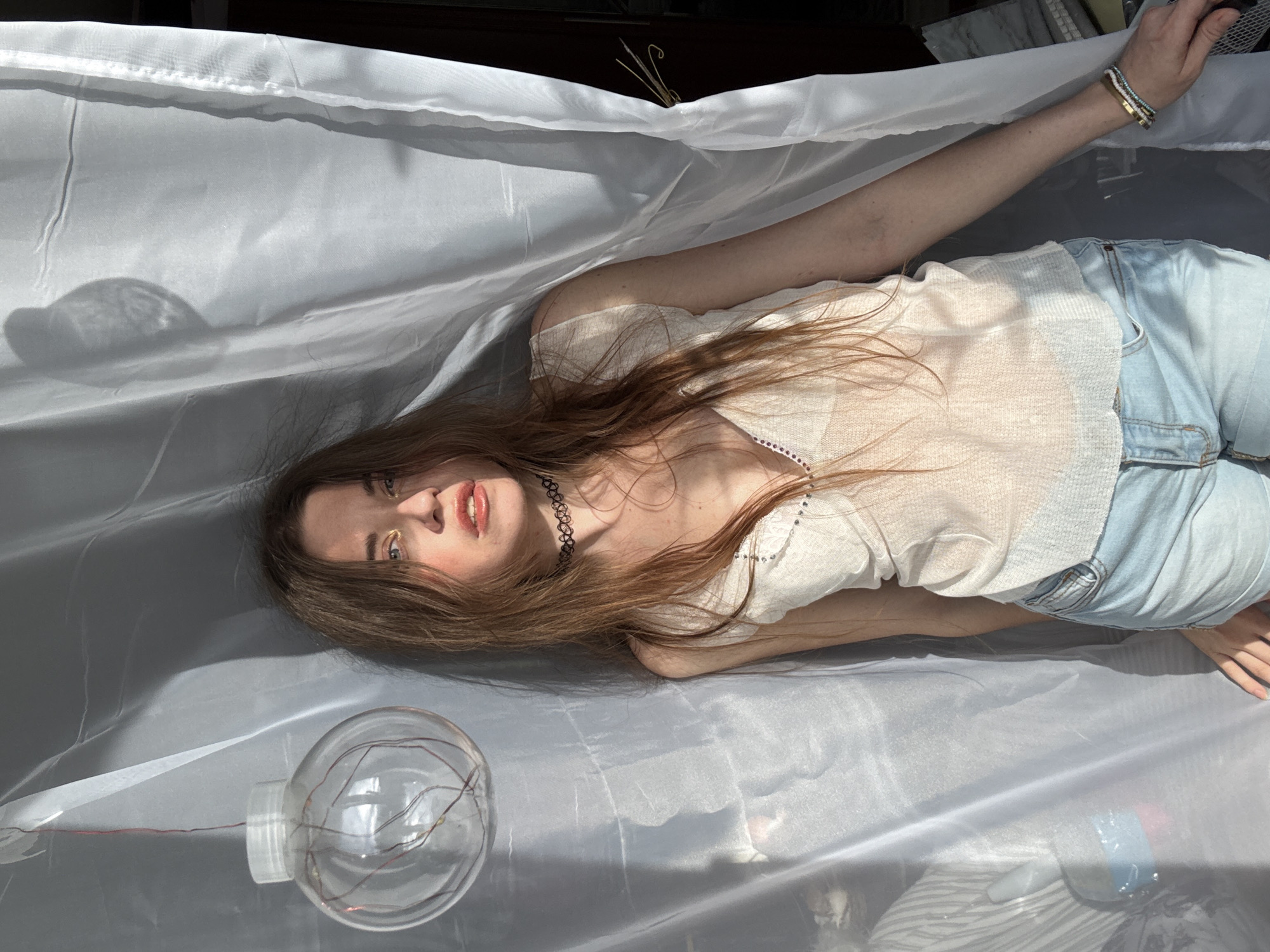 Lazy afternoon at home: sheer fabrics, strawberries, and soft light