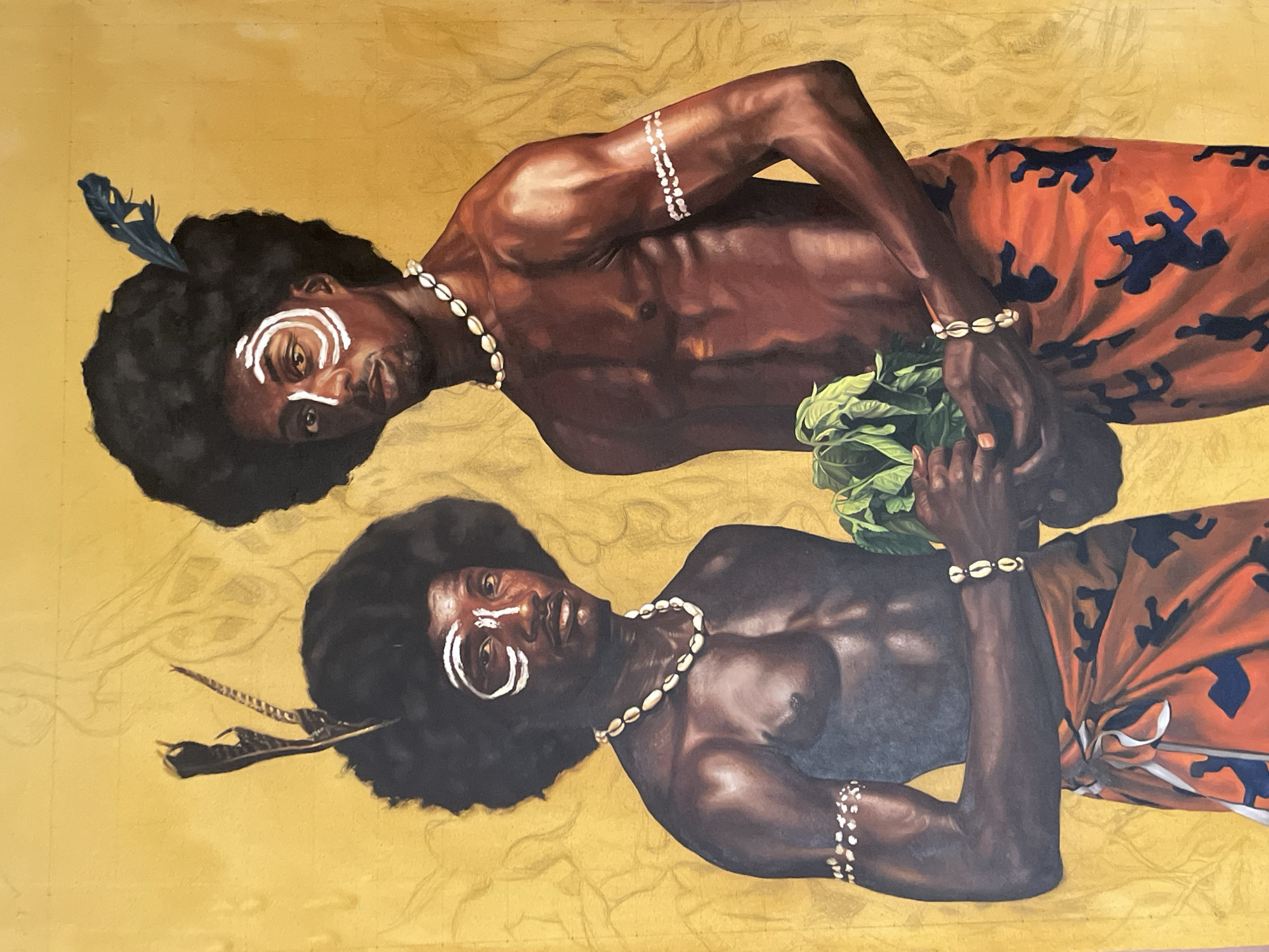 Traditional African portrait paintings observed in Ado, Nigeria