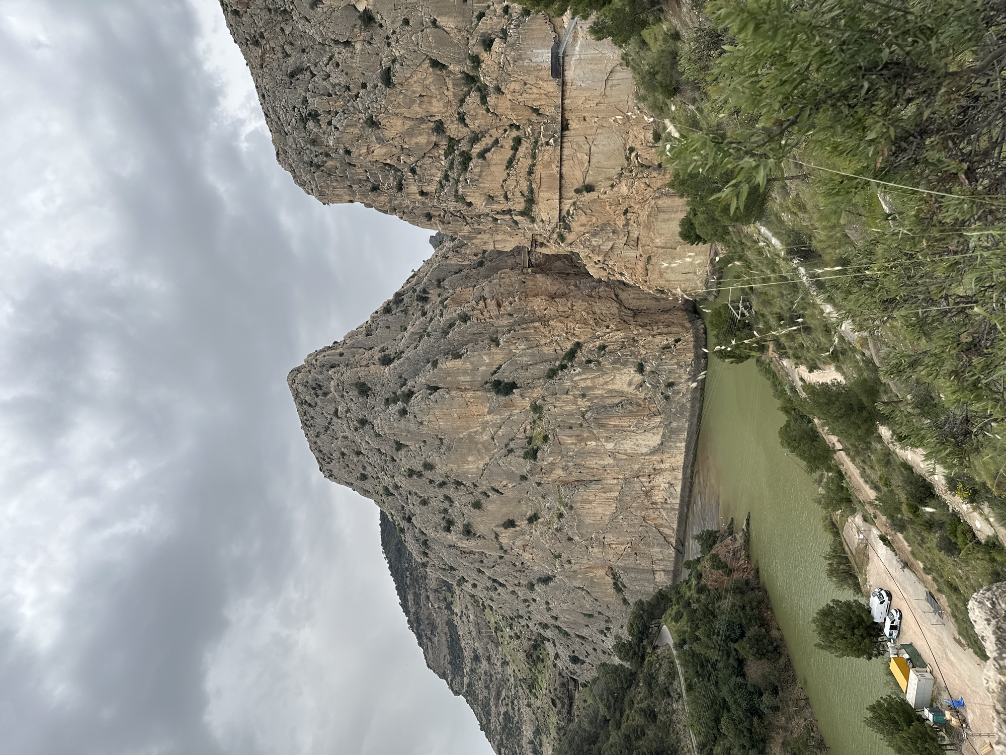 Tourist captures scenic views of El Chorro gorge landscape