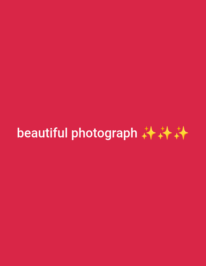 Red graphic with 'beautiful photograph' text and stars spotted
