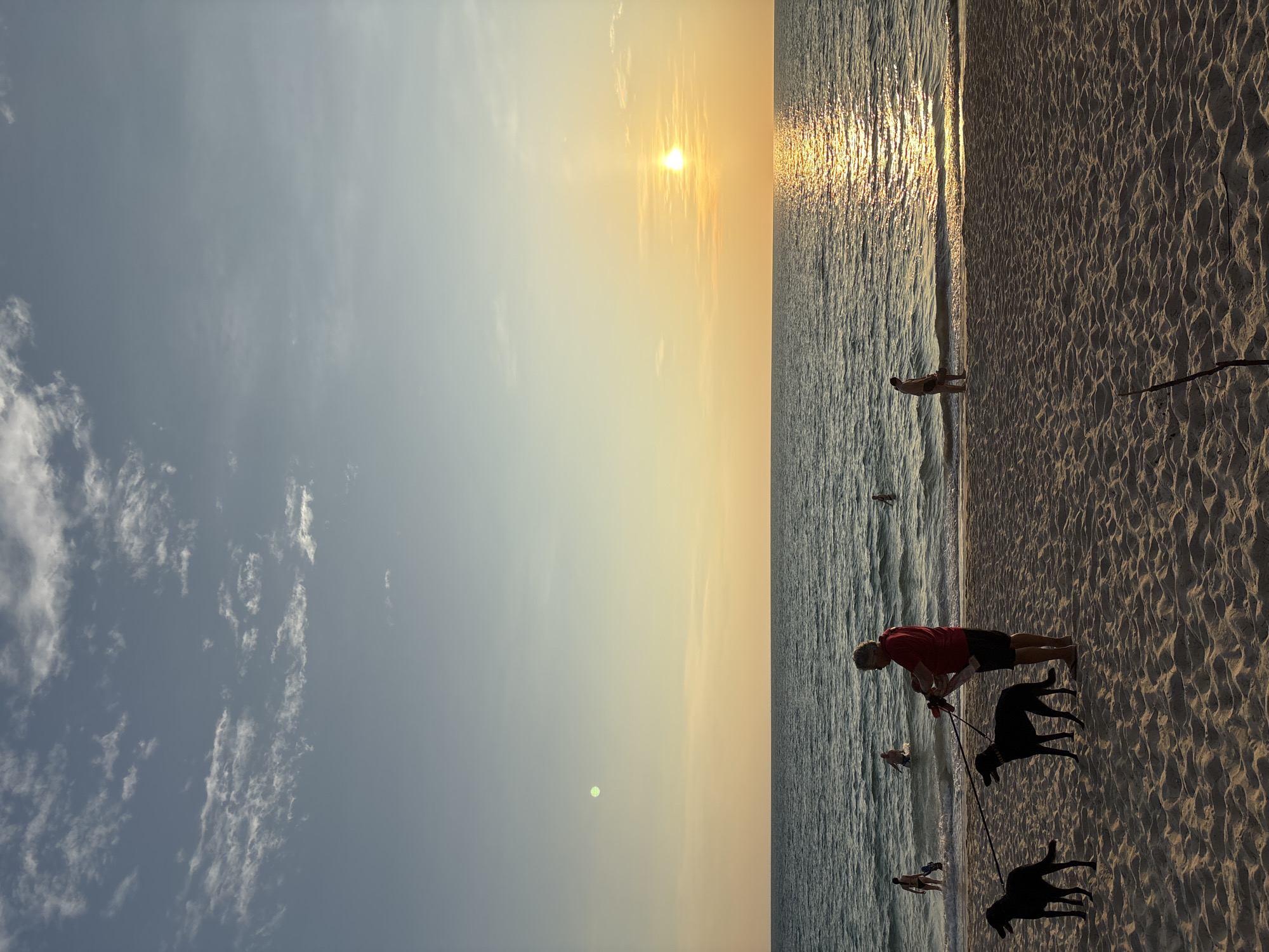 Sunset beach scenes documented in Choeng Thale, Thailand