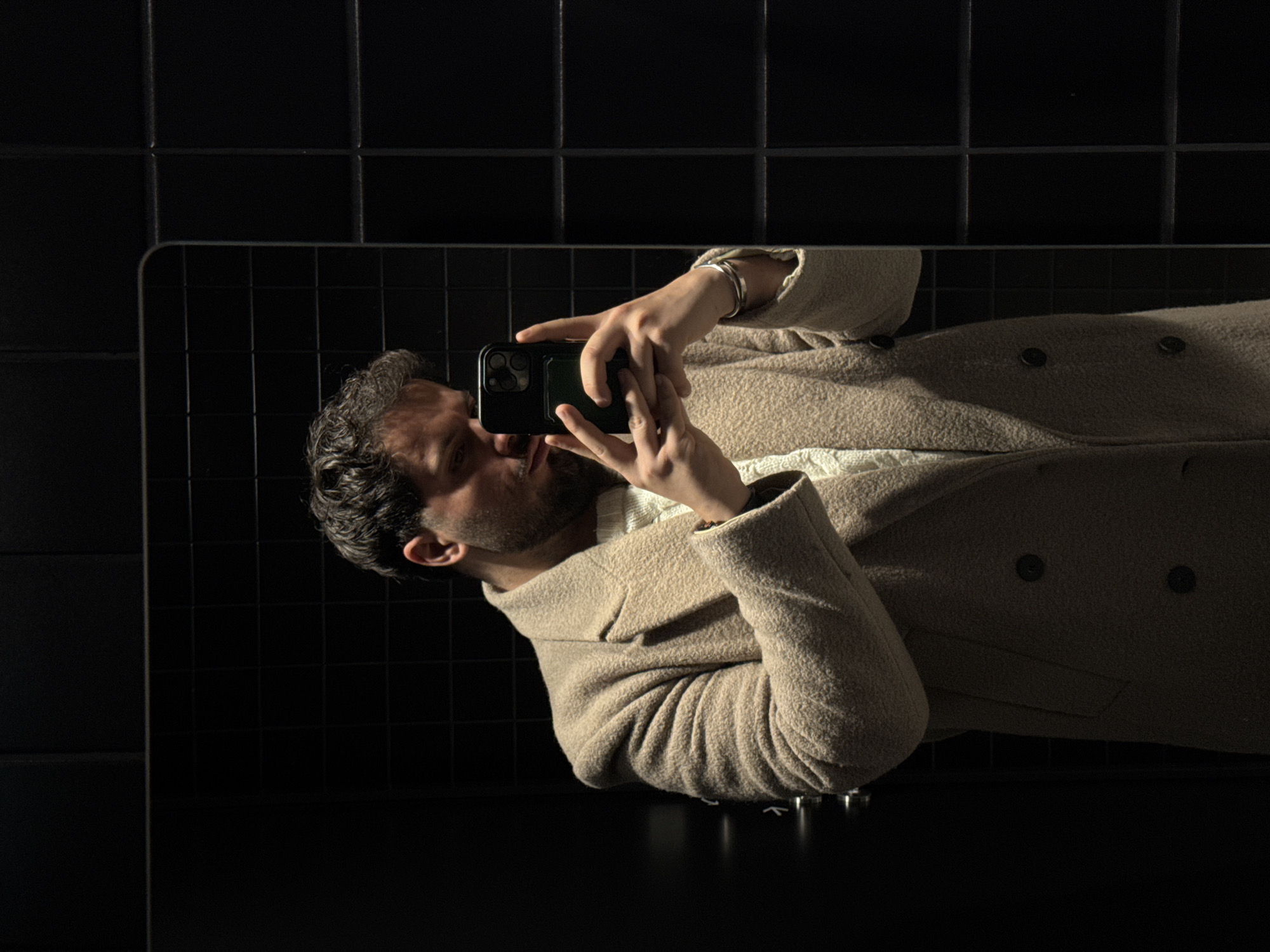 Morning shopping trip documented in Luxembourg elevator selfie