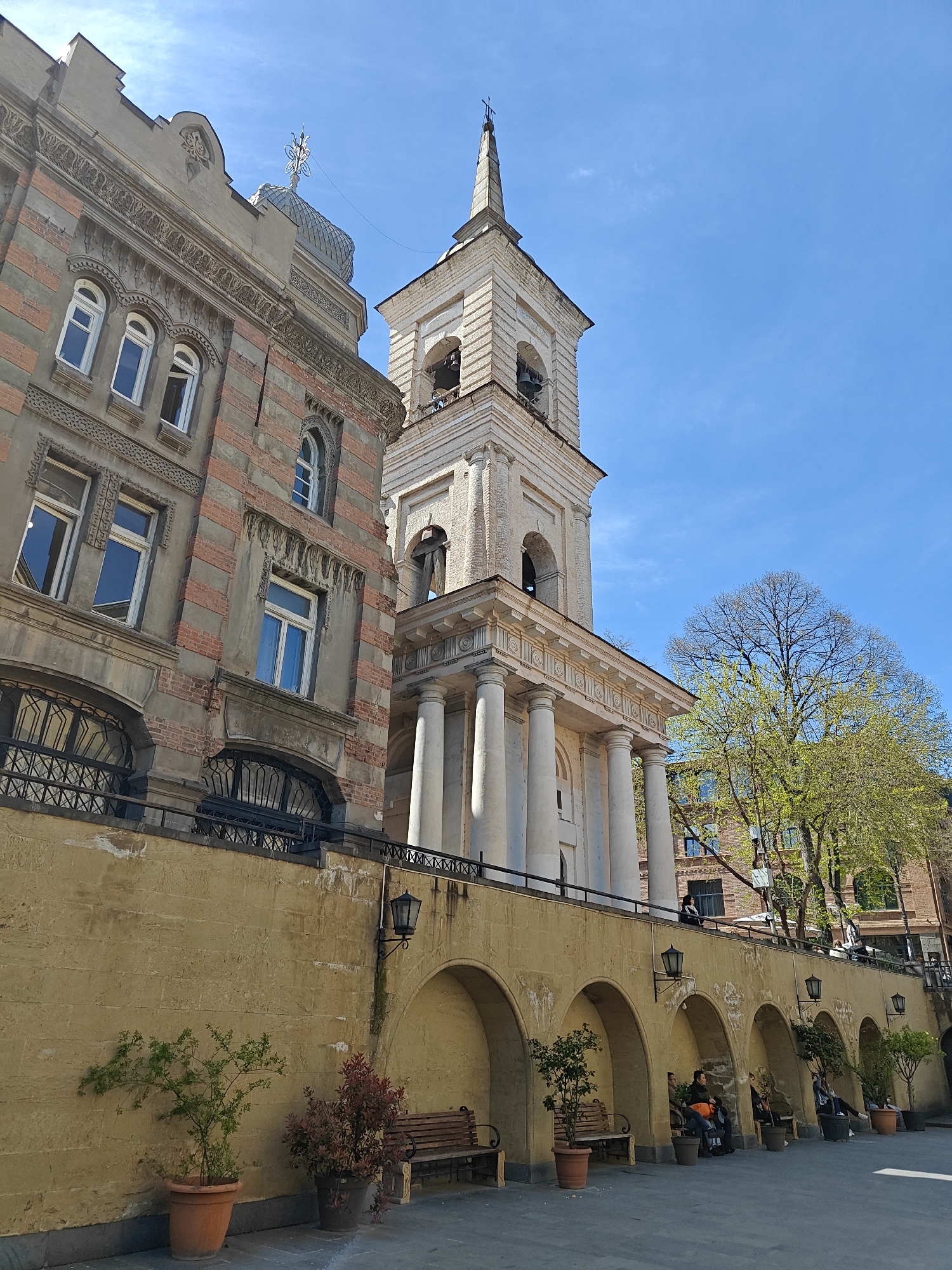 Spring morning scenes captured in historic Tbilisi courtyard