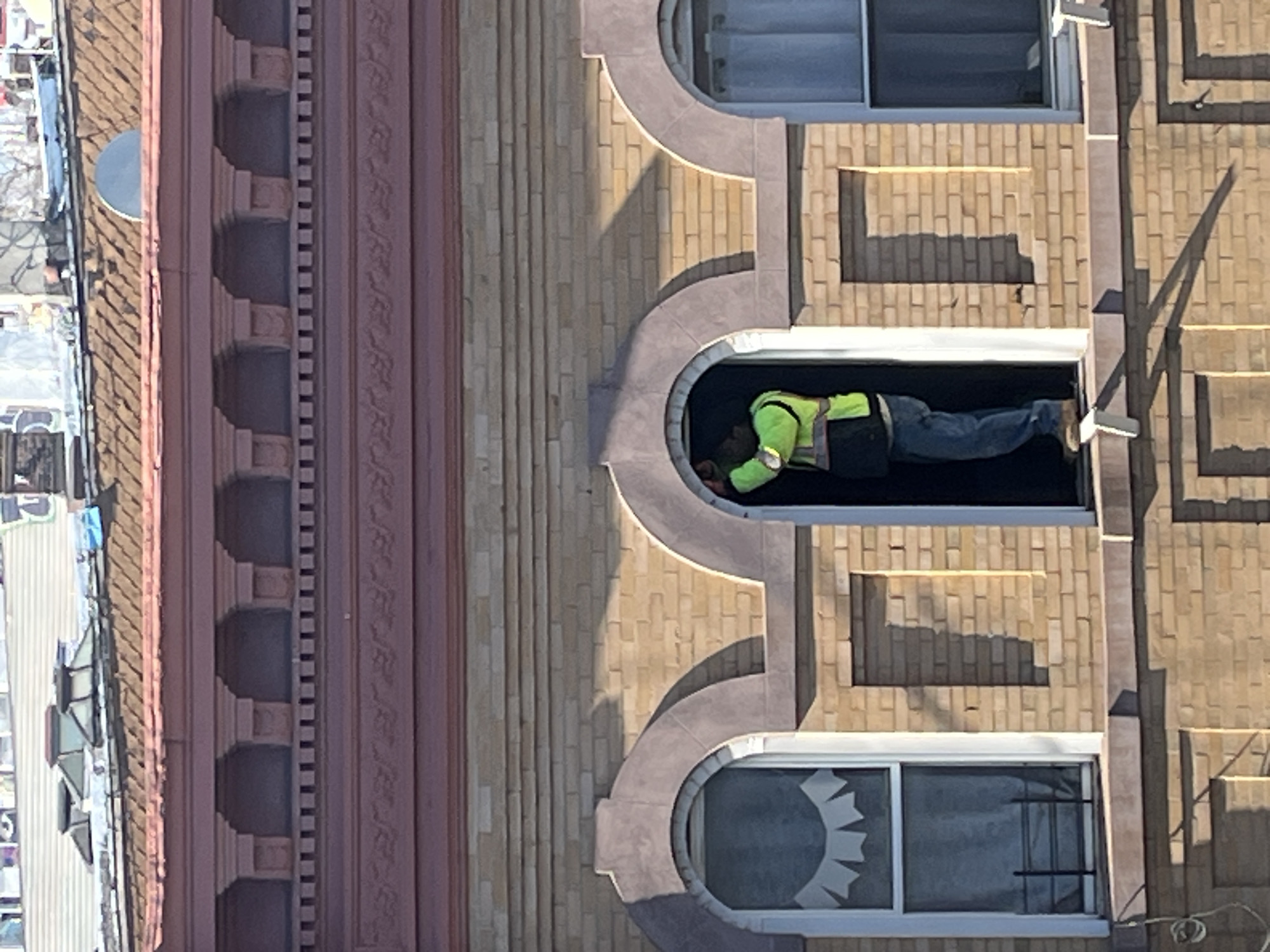 New Yorkers document aging brick architecture in afternoon observations