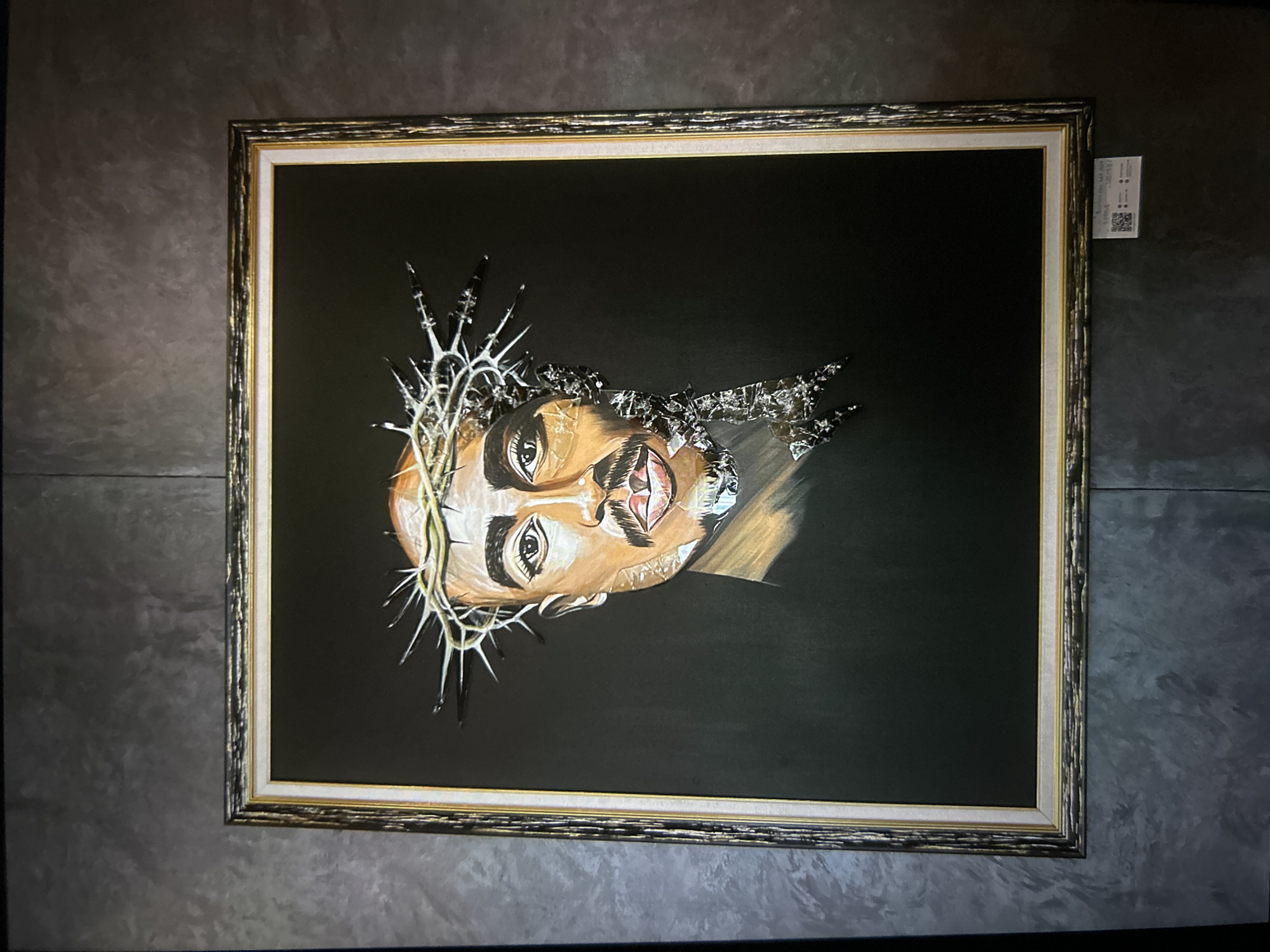 Tupac portrait and stormy street scene documented at unknown location