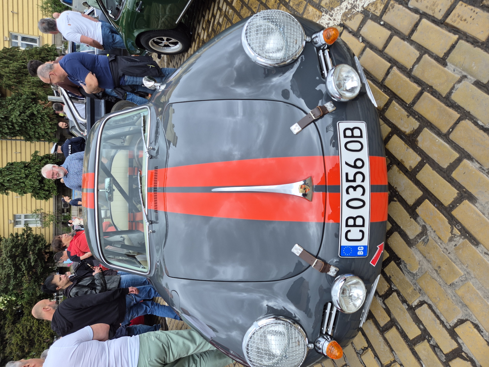Vintage Porsche 356 with racing stripe spotted in Sofia