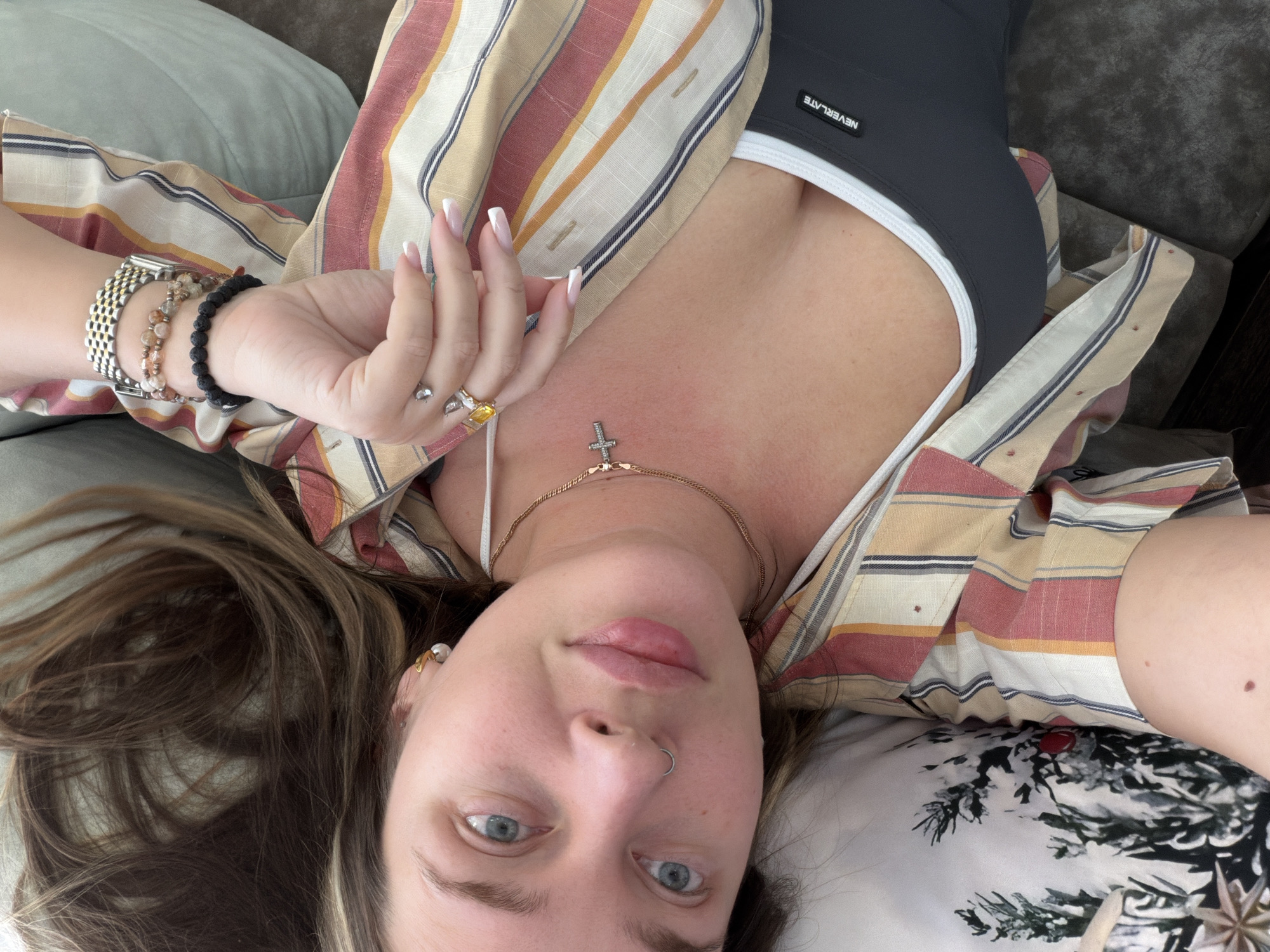 Woman takes indoor selfies in Chaikovsky, Russia