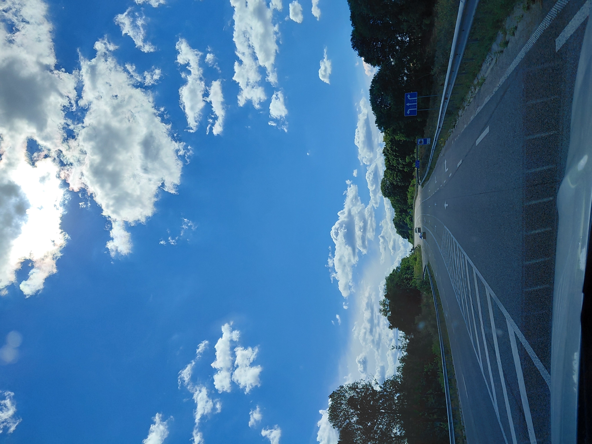 Cruising through green countryside on a sunny afternoon