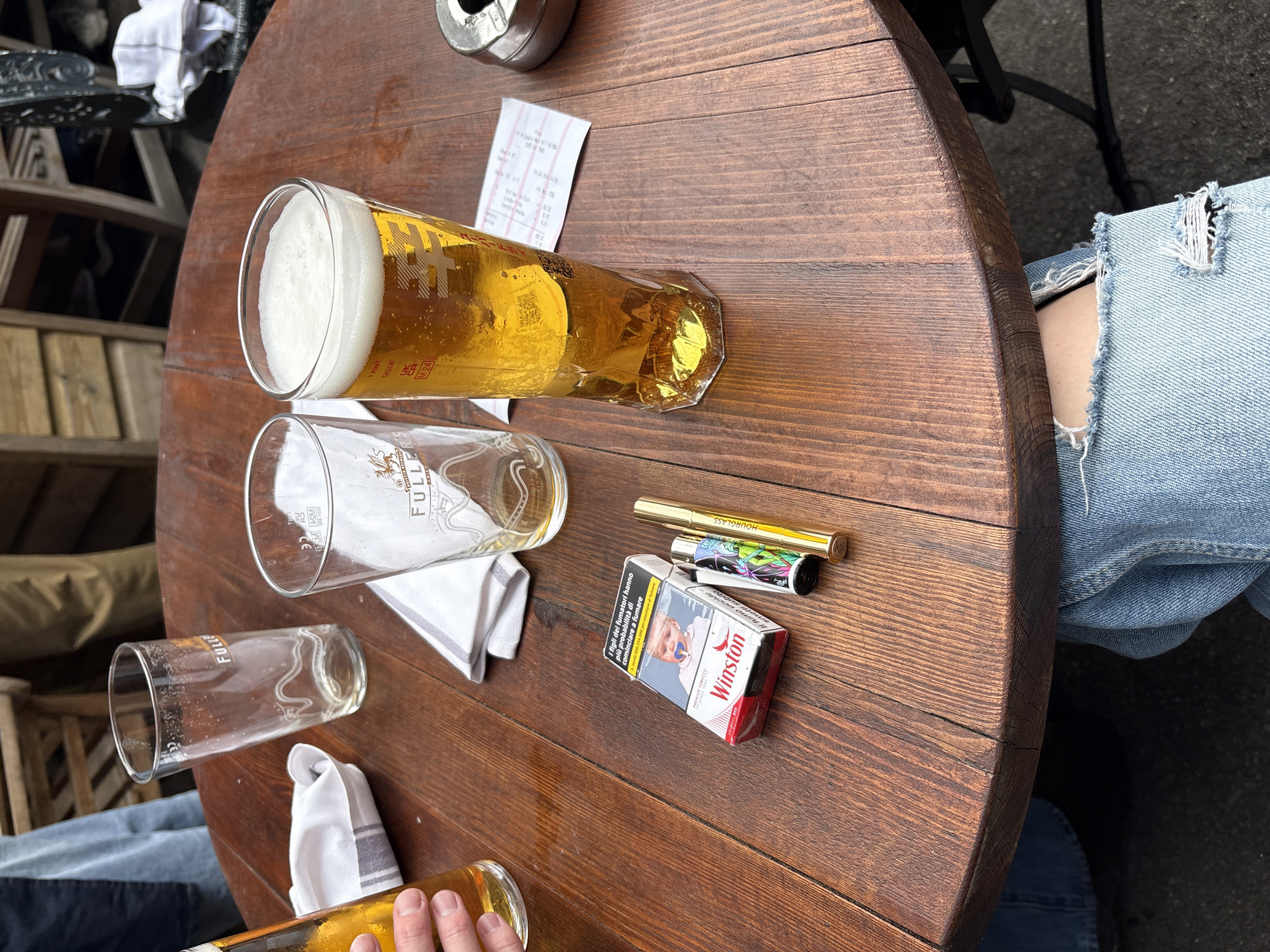 Sunday afternoon drinks at London pub with social media post