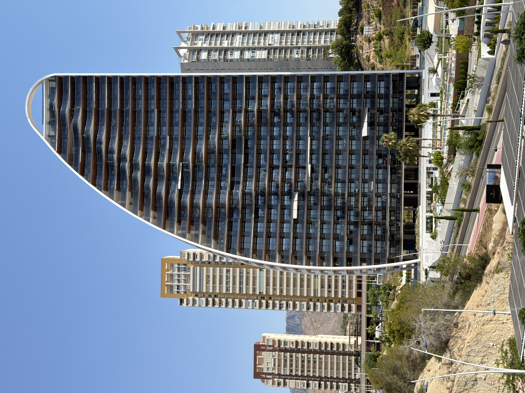 Morning glimpses of Benidorm's modern skyline and streets