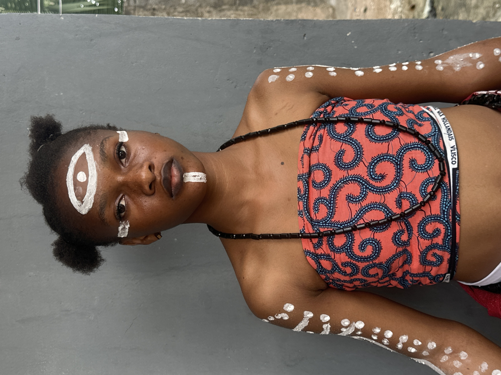 Traditional cultural ceremony with body paint in Badagry, Nigeria