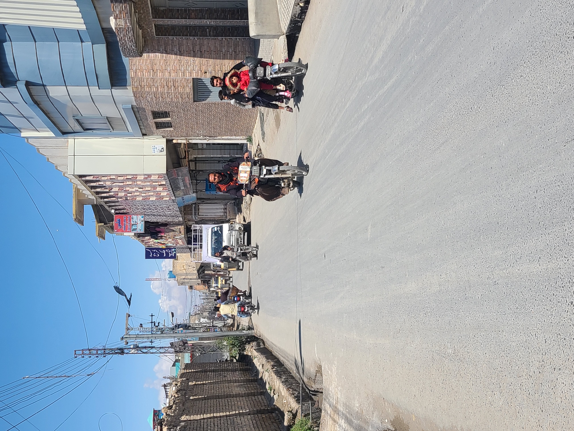 Morning street activity observed in Quetta with motorbike riders