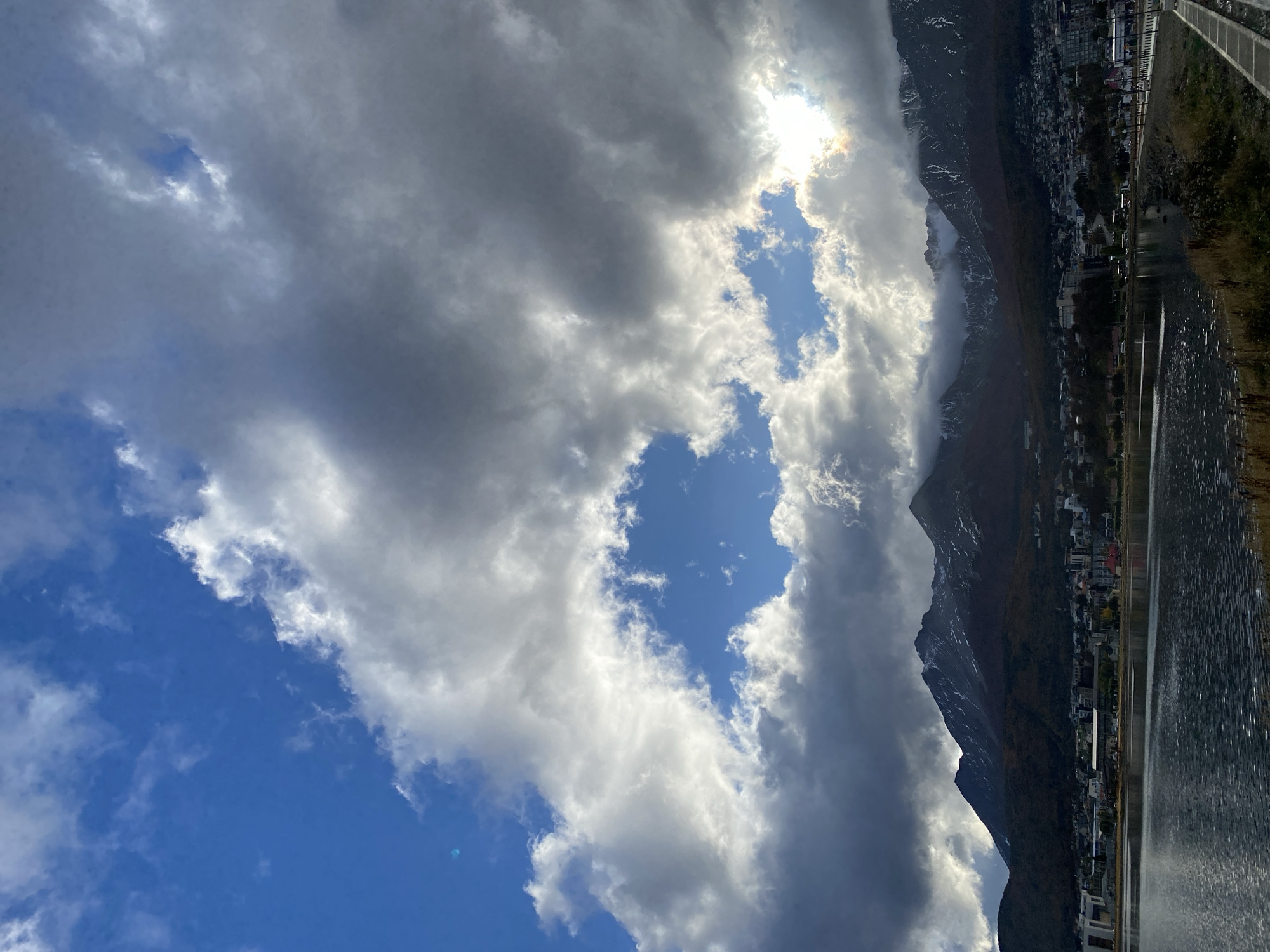 Tourist captures scenic harbor views in Ushuaia, Argentina
