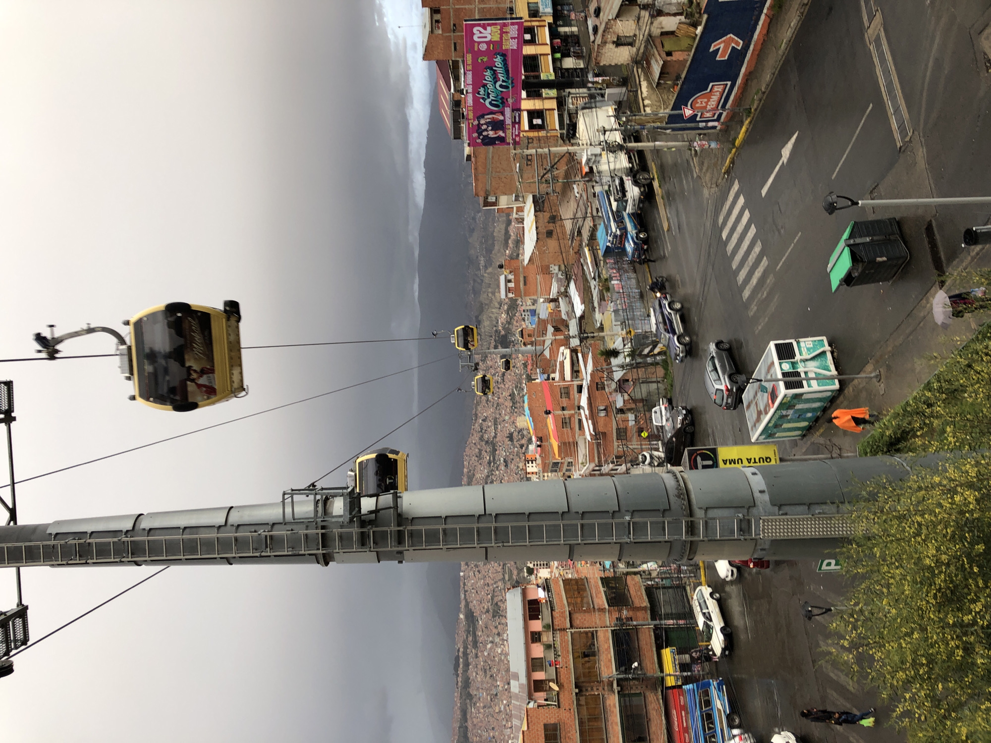 La Paz cable car system observed from elevated viewpoint