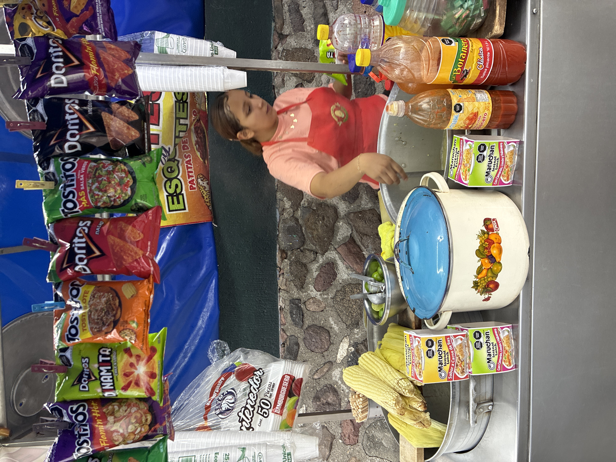 Street vendor operates snack cart in Tepeji de Ocampo