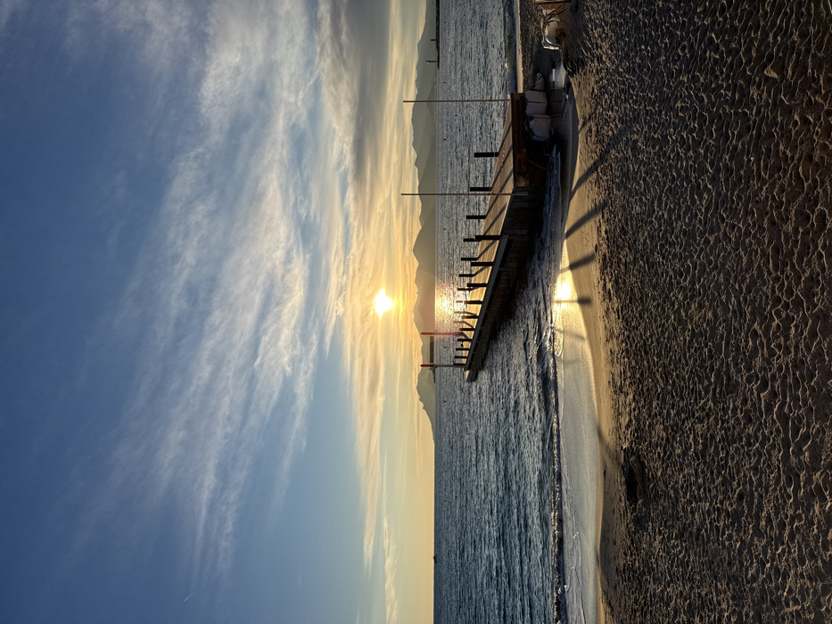Sunset observed over Mediterranean Sea at Cannes beach