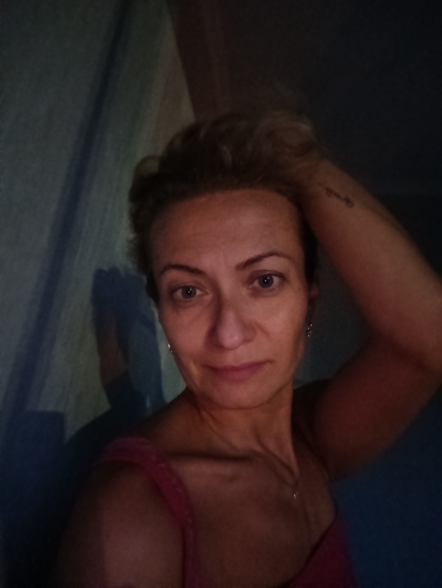 Evening selfie series from a Moscow apartment, July 2026