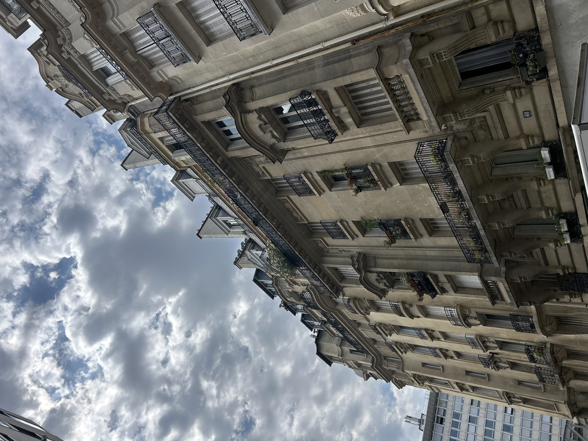 Classical stone and church facades in central Paris