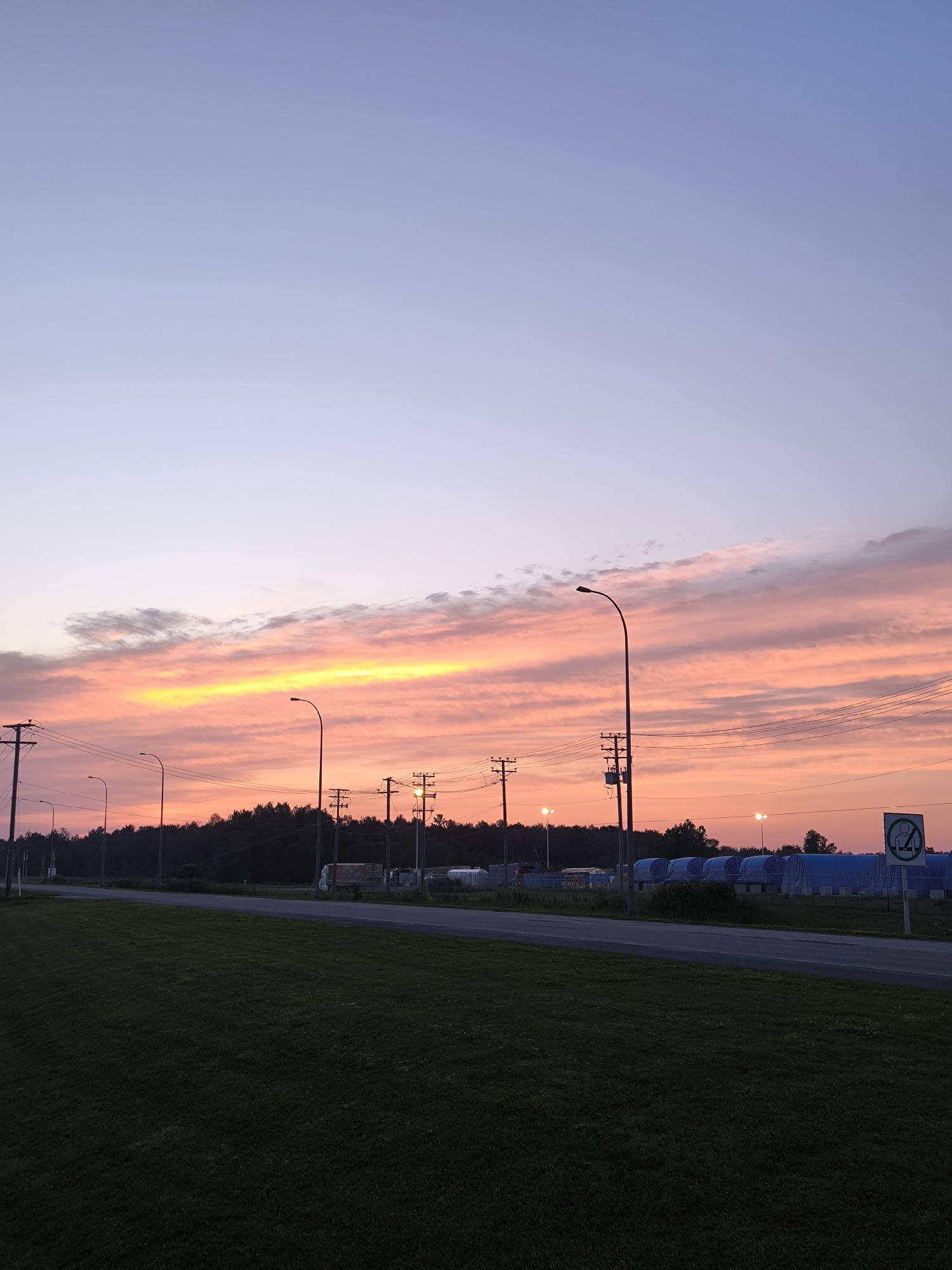 Early morning stillness across Mirabel's airport and streets