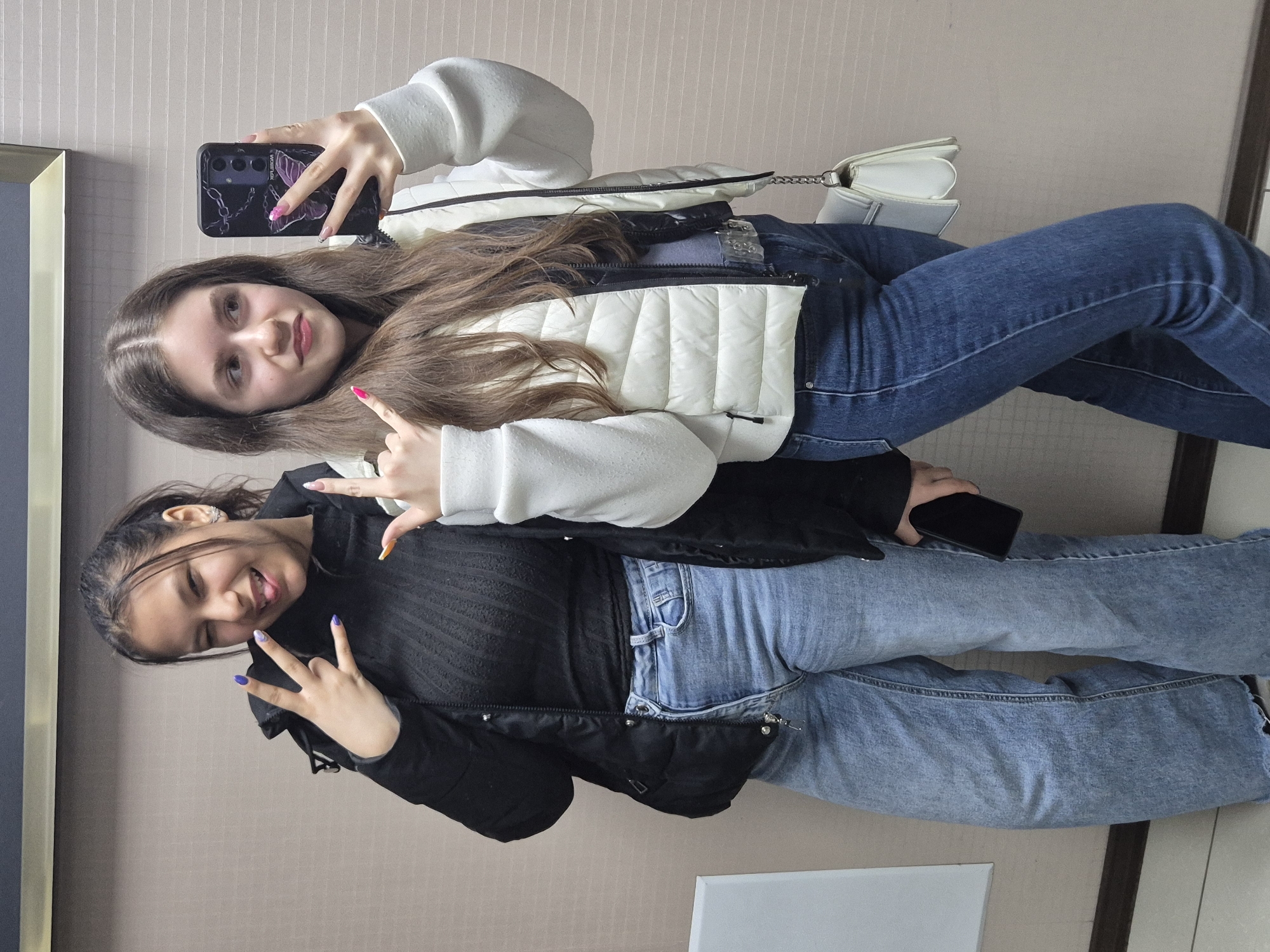 Two women take selfie in Tutrakan, Bulgaria