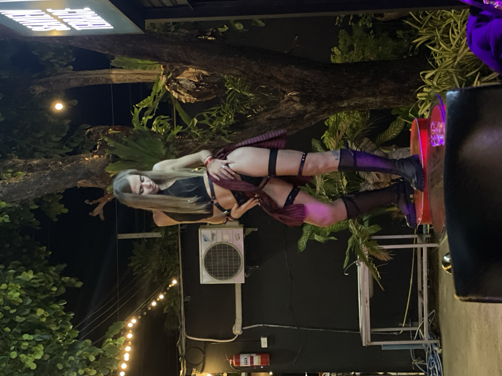 Outdoor nighttime performance captured in Baan Bang Rak, Thailand