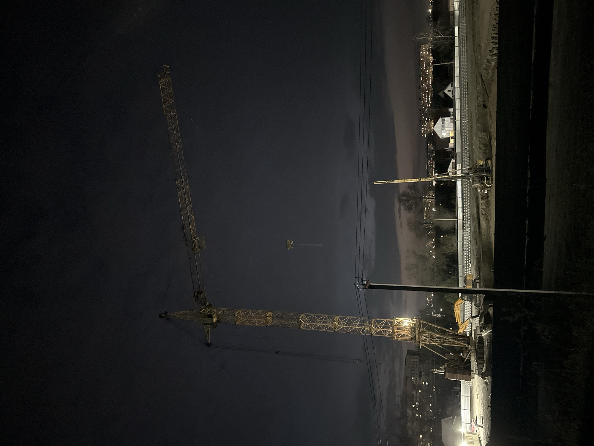 Night construction work observed in Biysk under crescent moon