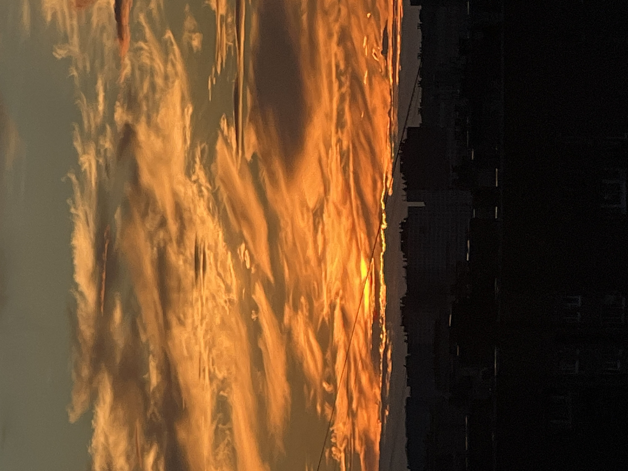 Vivid summer sunset over a Russian residential cityscape