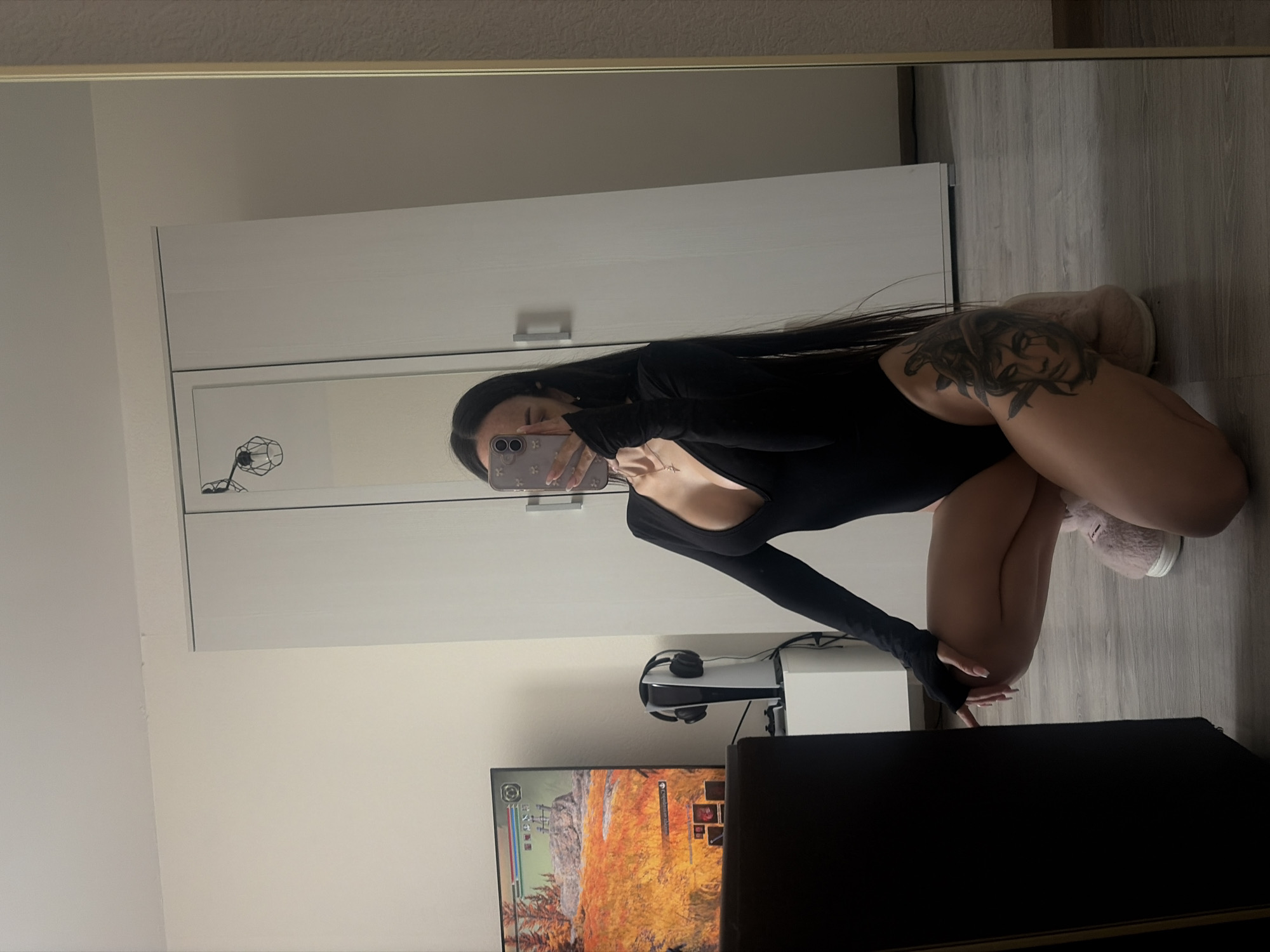 Woman takes mirror selfies in Saint Petersburg apartment