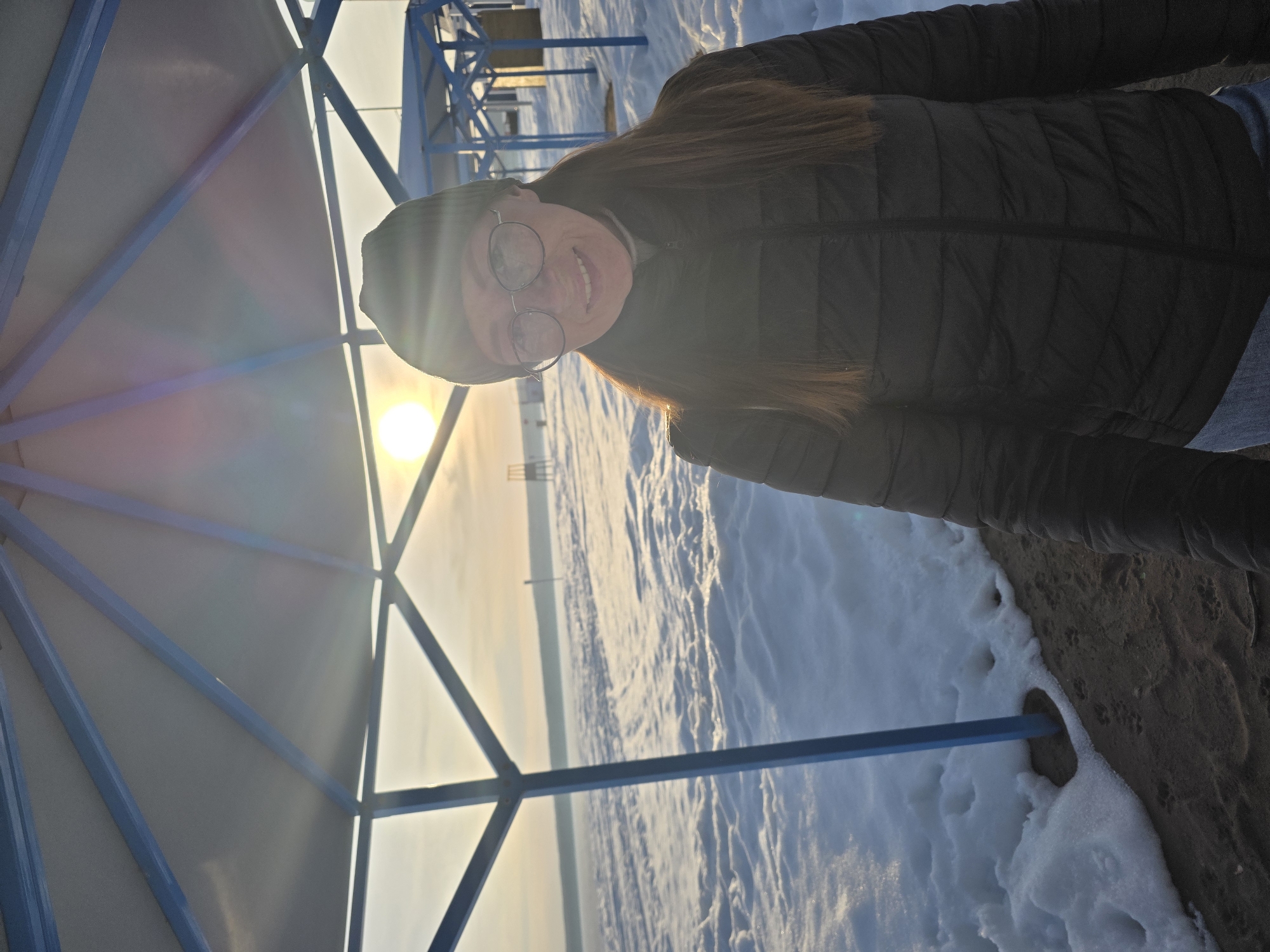 Winter evening activities captured at frozen Kama Reservoir