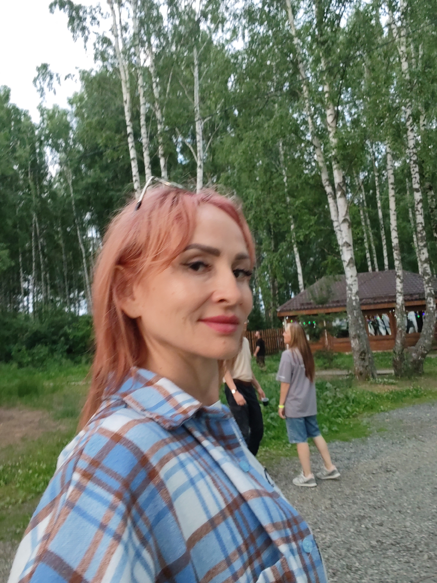 Summer evening on the Kama River embankment in Chaikovsky