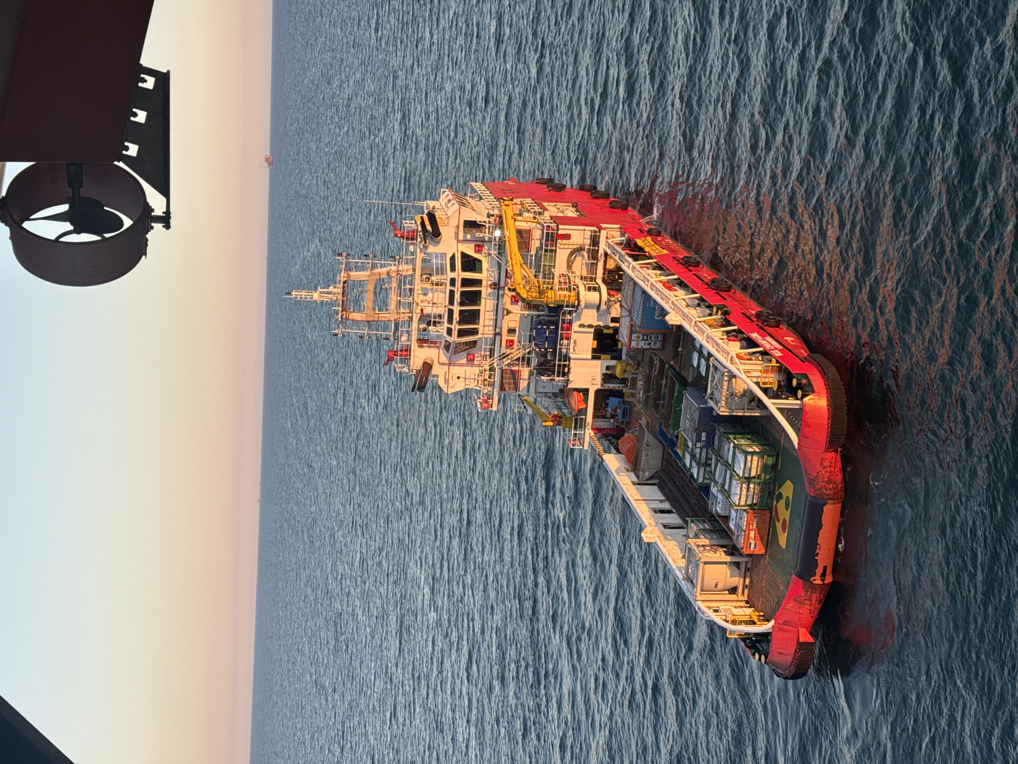 Offshore vessel spotted in Italian waters during golden hour