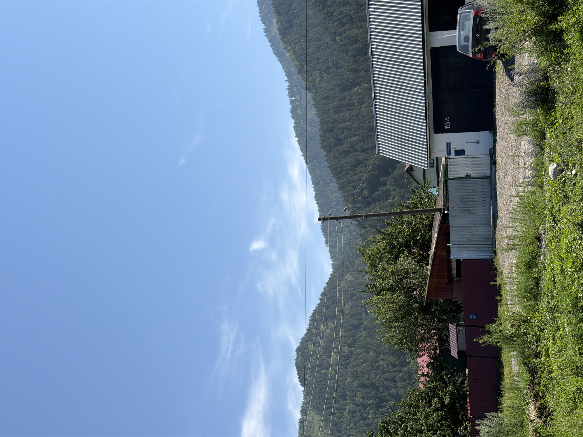 Rural Altai village life at the foot of a mountain