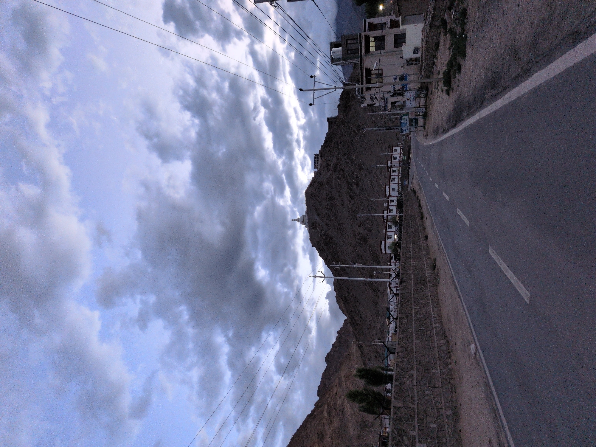 Leh at dusk: mountain roads, street art, and construction