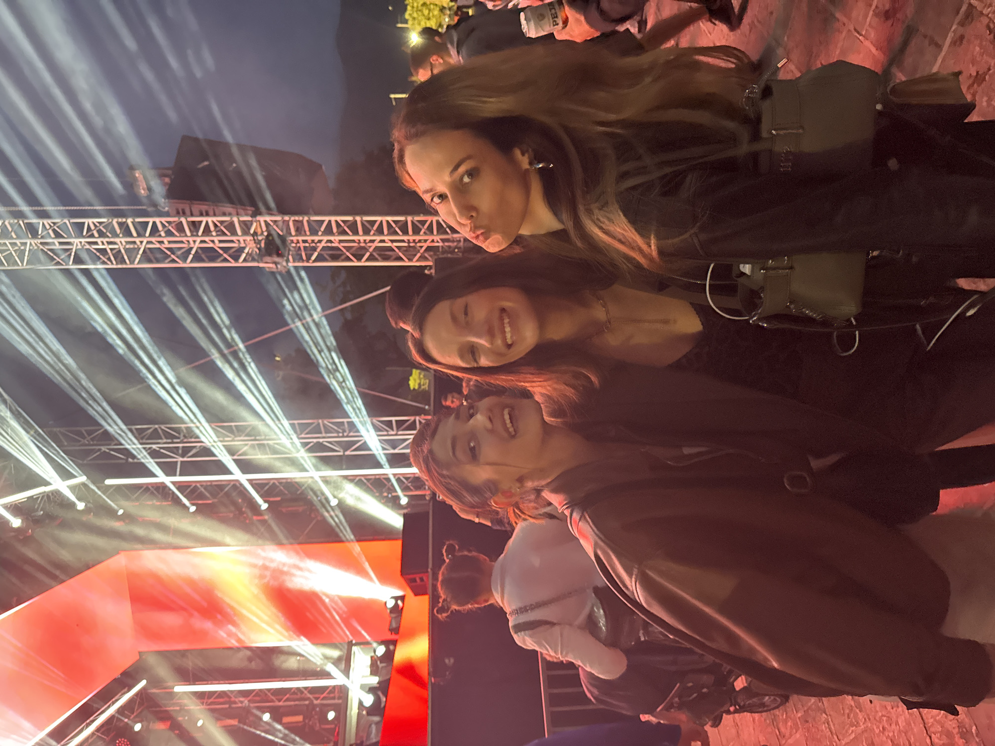 DJ performs at outdoor nighttime concert in Budva Montenegro