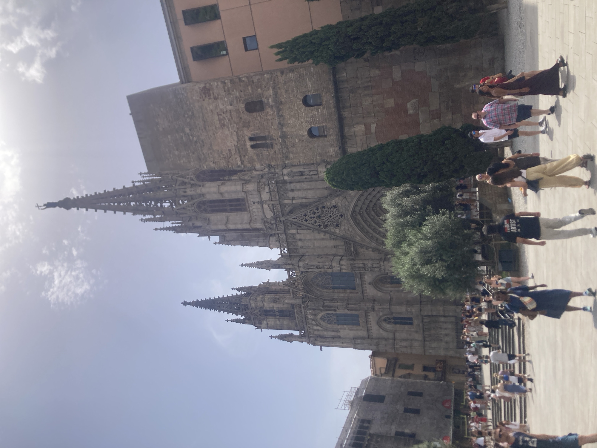 Barcelona Cathedral and Gothic Quarter on a summer morning