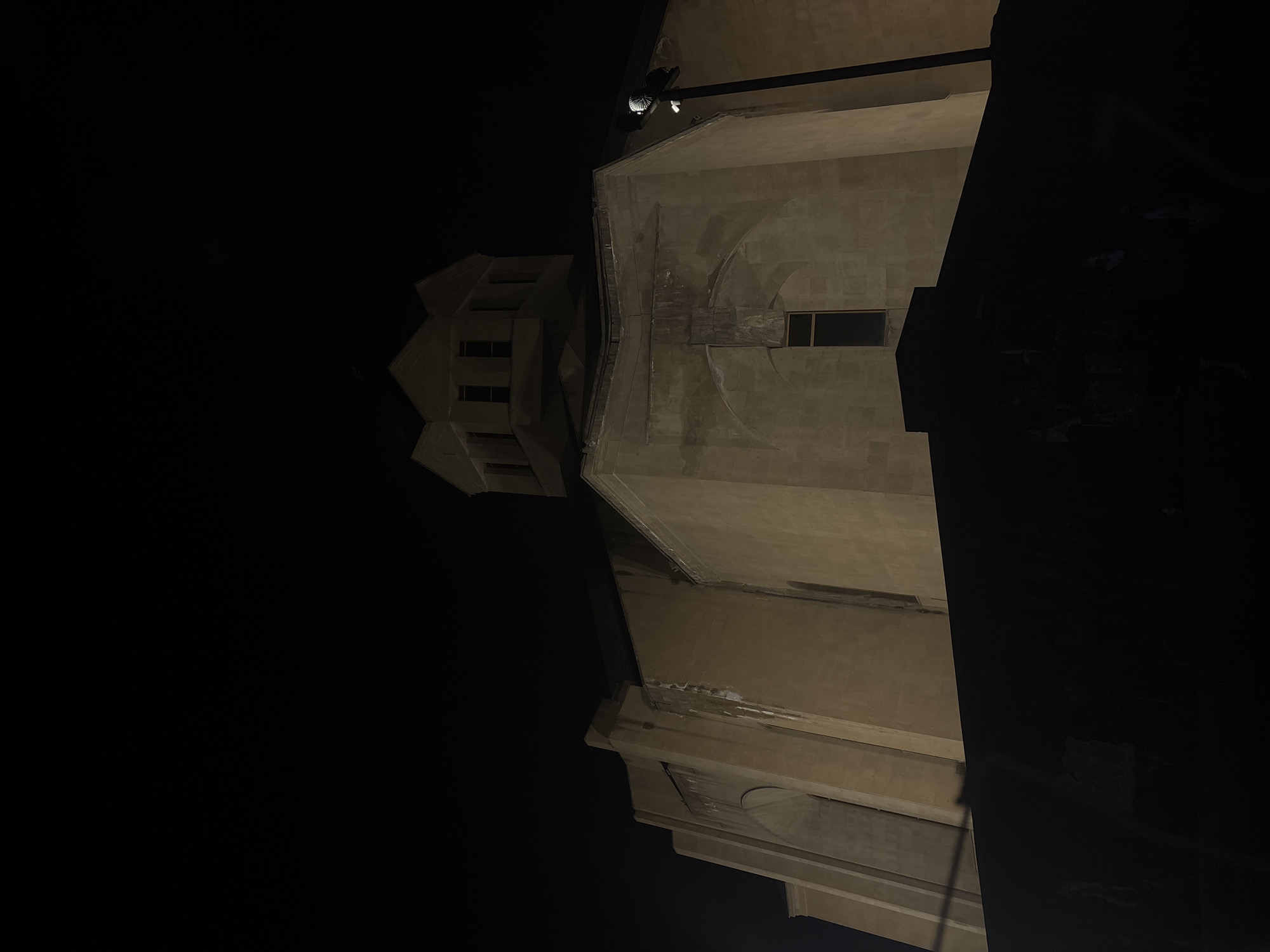 Nighttime architectural view captured in Yerevan, Armenia