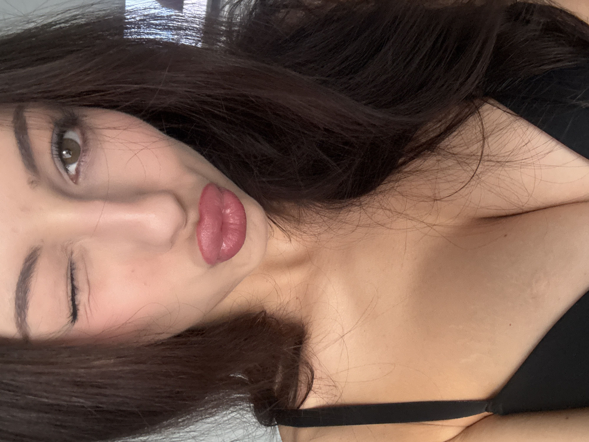 Woman takes playful selfies in Sofia