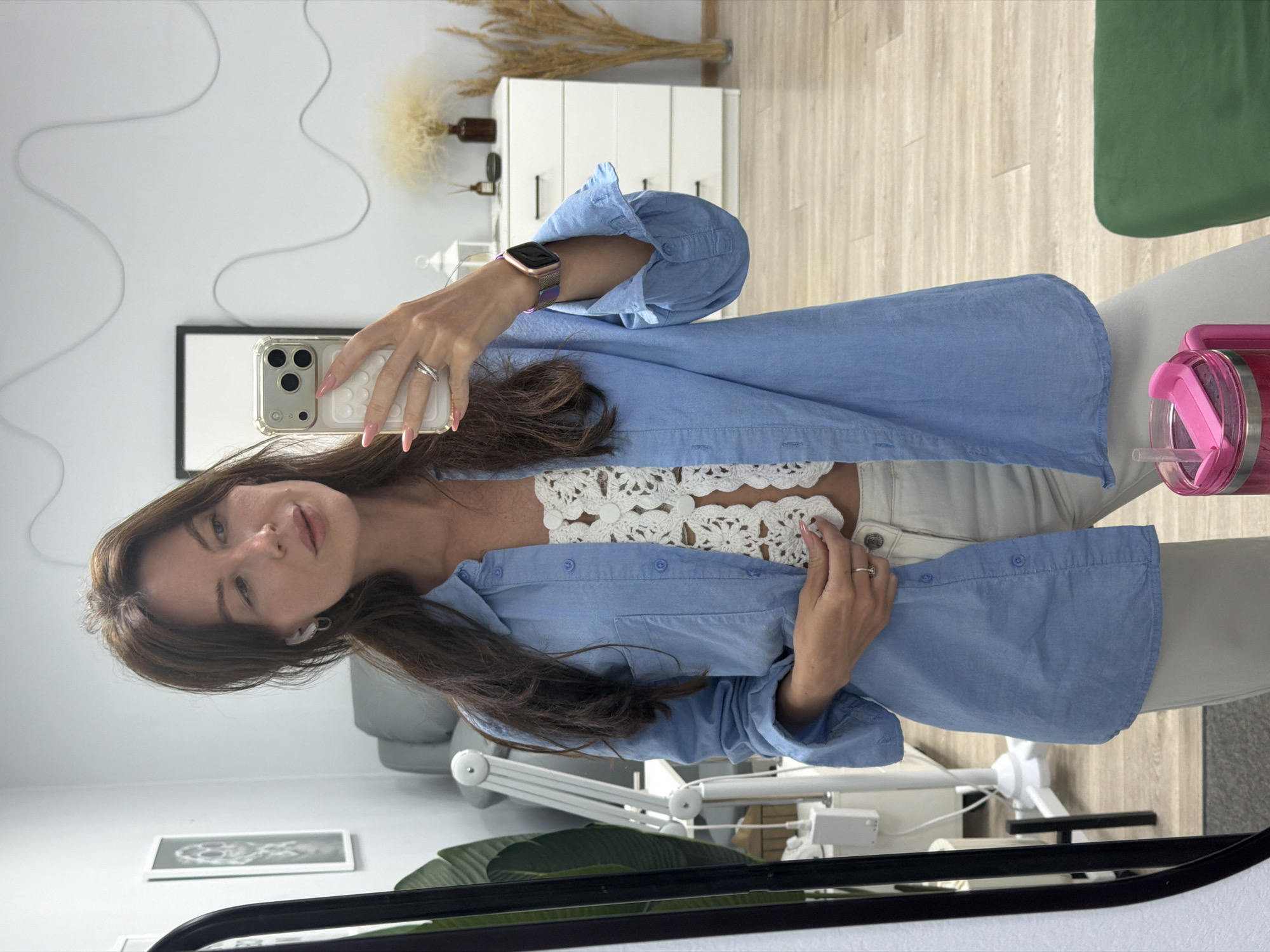 Mirror selfie series at a Perm beauty salon