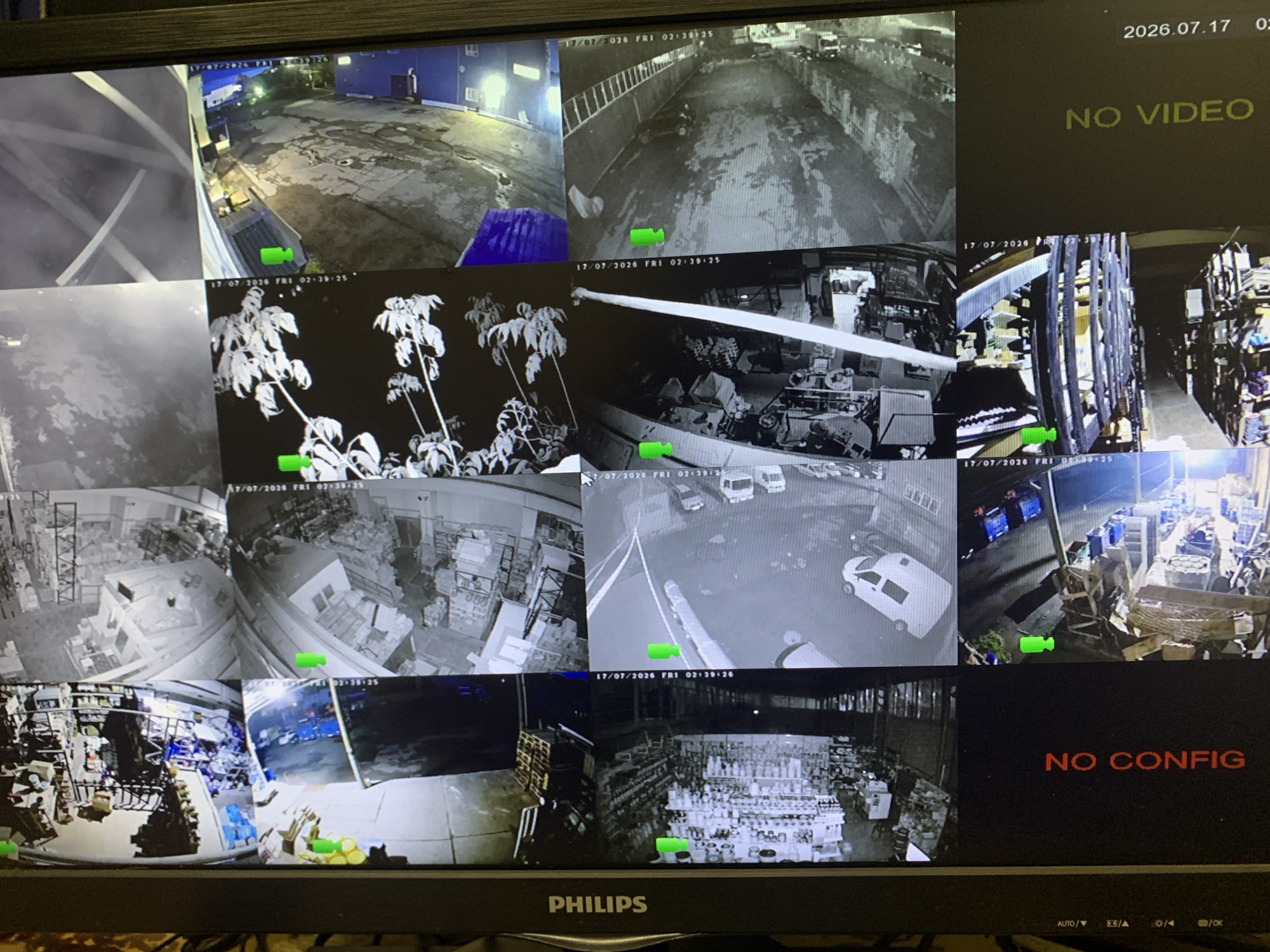 Assorted night posts from Izhevsk: surveillance feeds and social text graphics